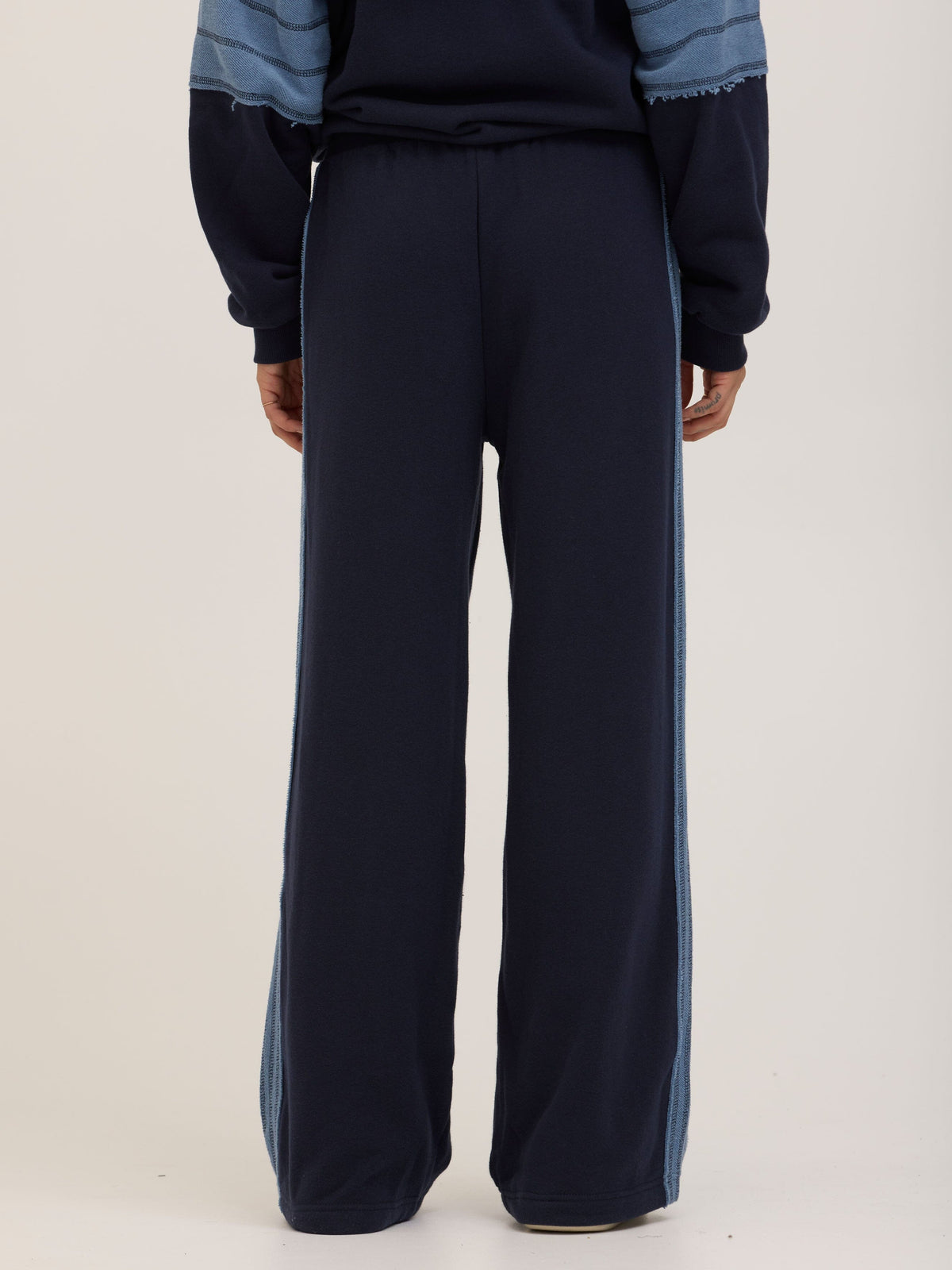 Tierney Cotton Terry Contrast Wide Leg Pant