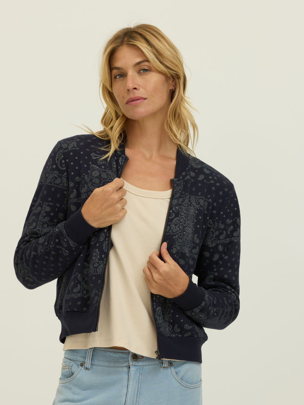 Maida Classic Paisley Print Fleece Jacket