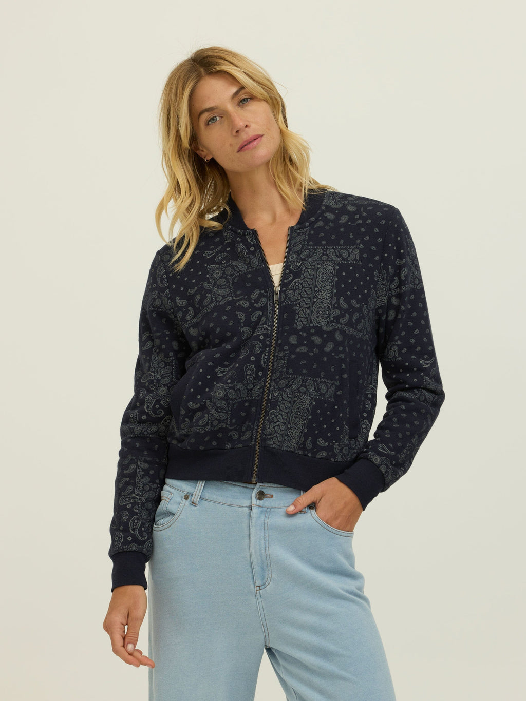 Maida Classic Paisley Print Fleece Jacket