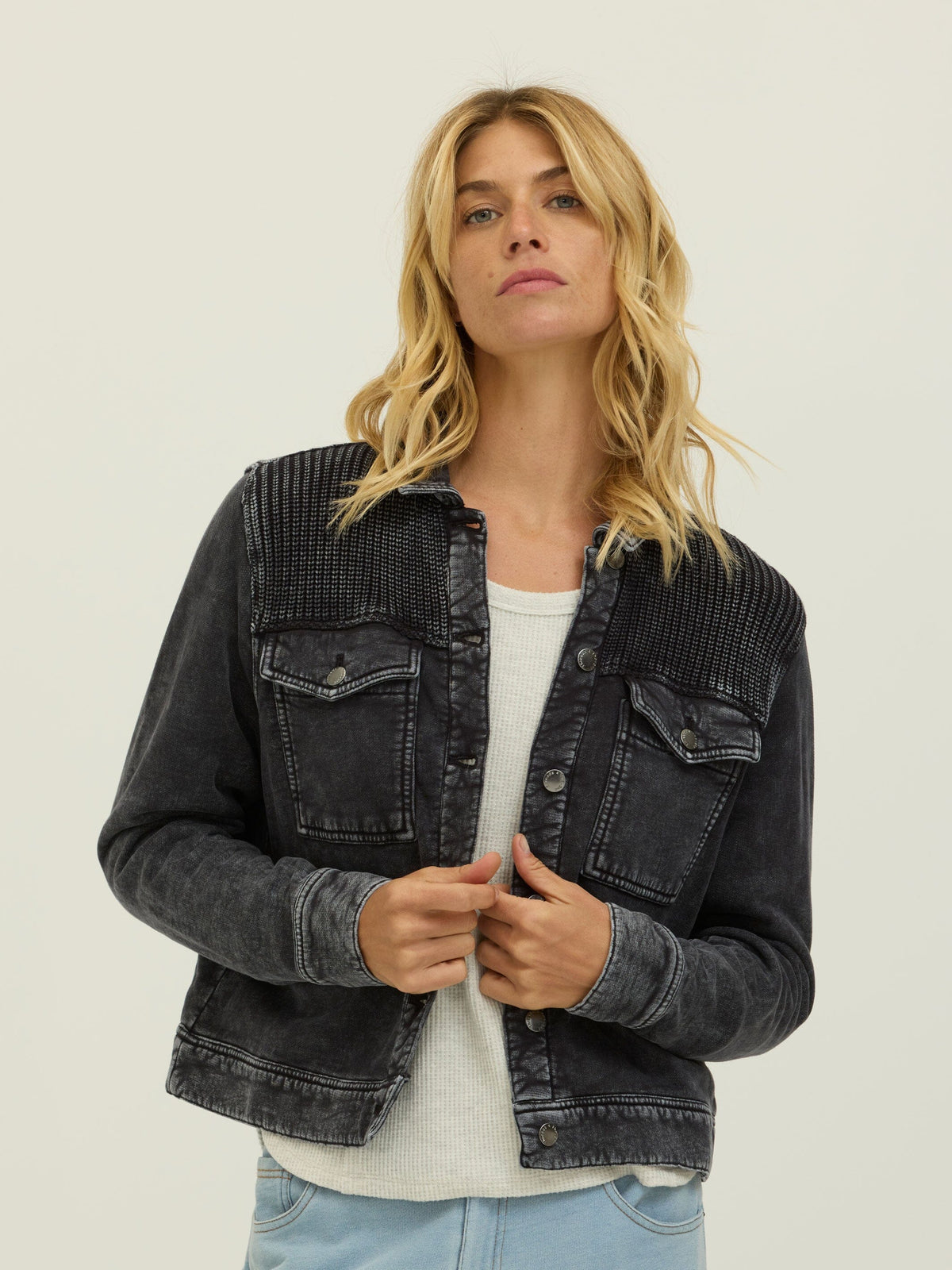 Abbey Cotton Terry Sweater Mix Jacket
