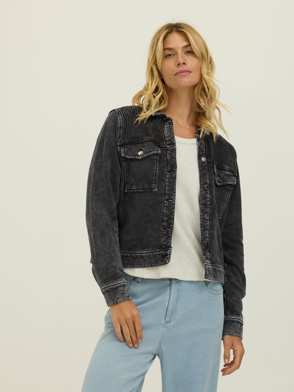 Abbey Cotton Terry Sweater Mix Jacket