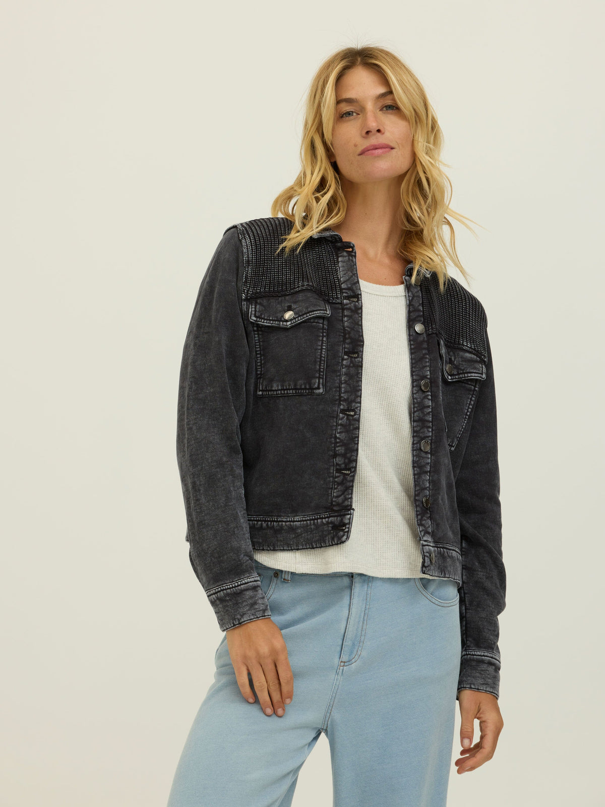 Abbey Cotton Terry Sweater Mix Jacket