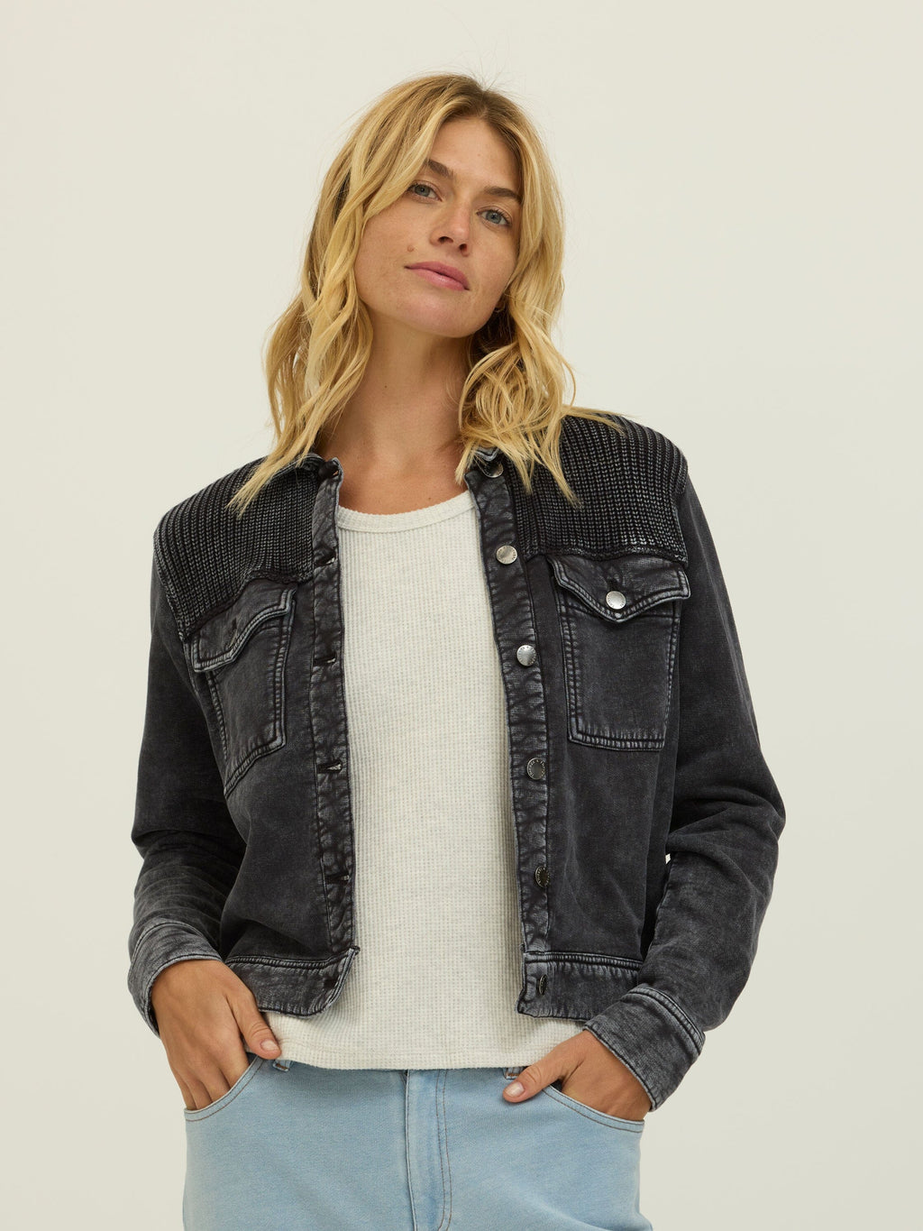 Abbey Cotton Terry Sweater Mix Jacket
