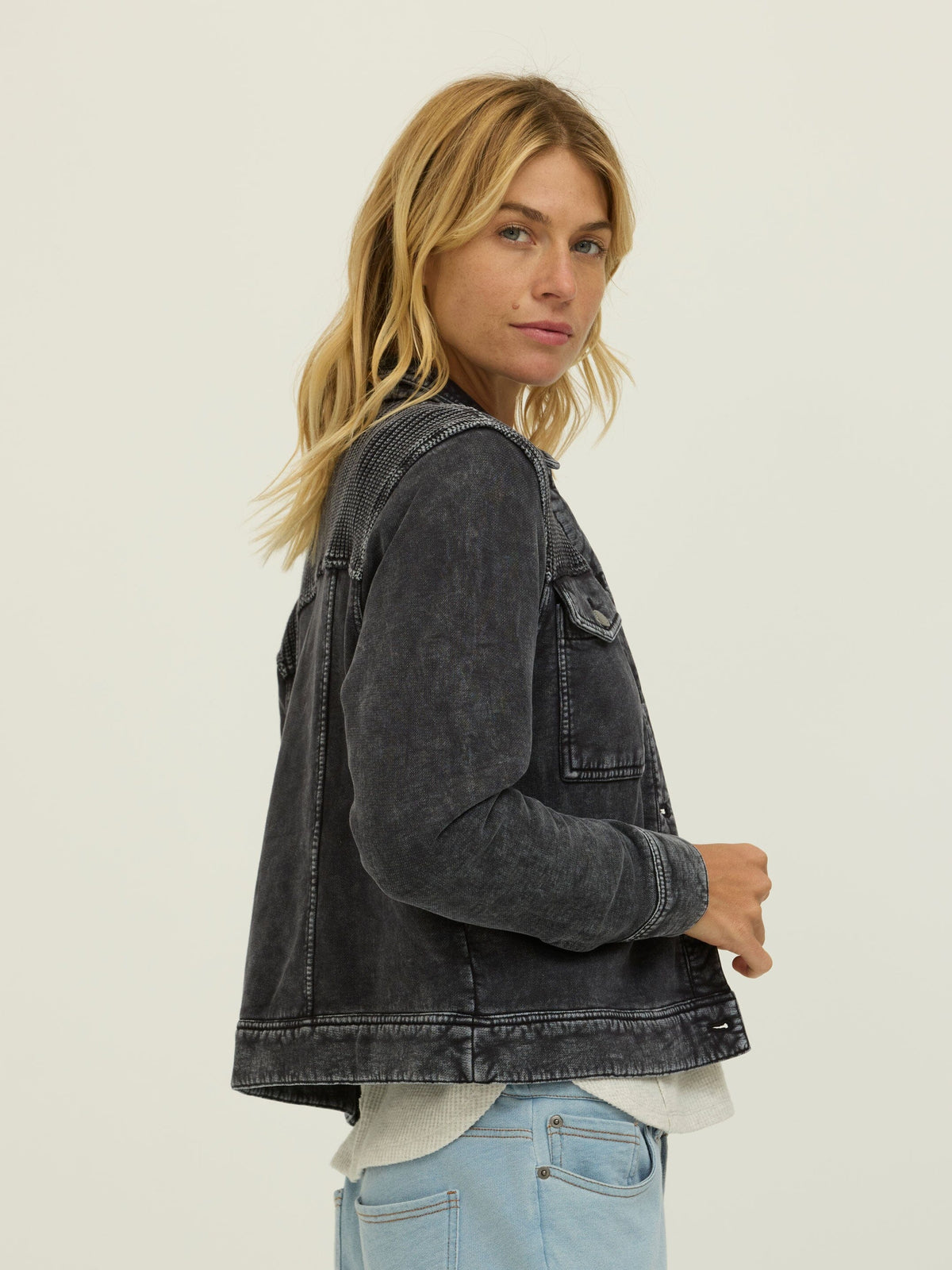 Abbey Cotton Terry Sweater Mix Jacket