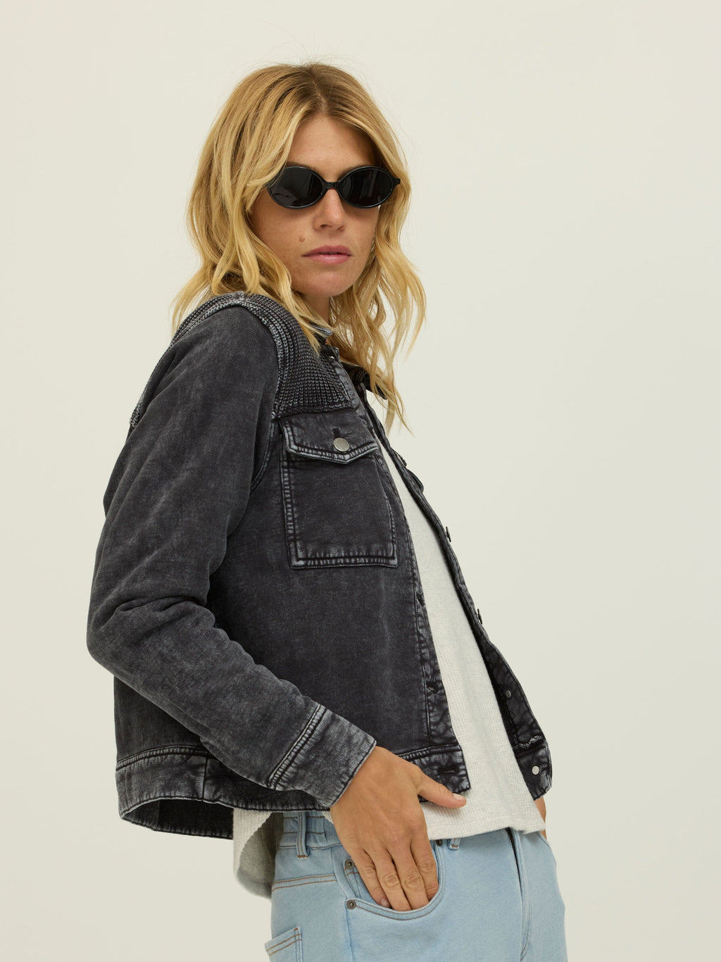 Abbey Cotton Terry Sweater Mix Jacket