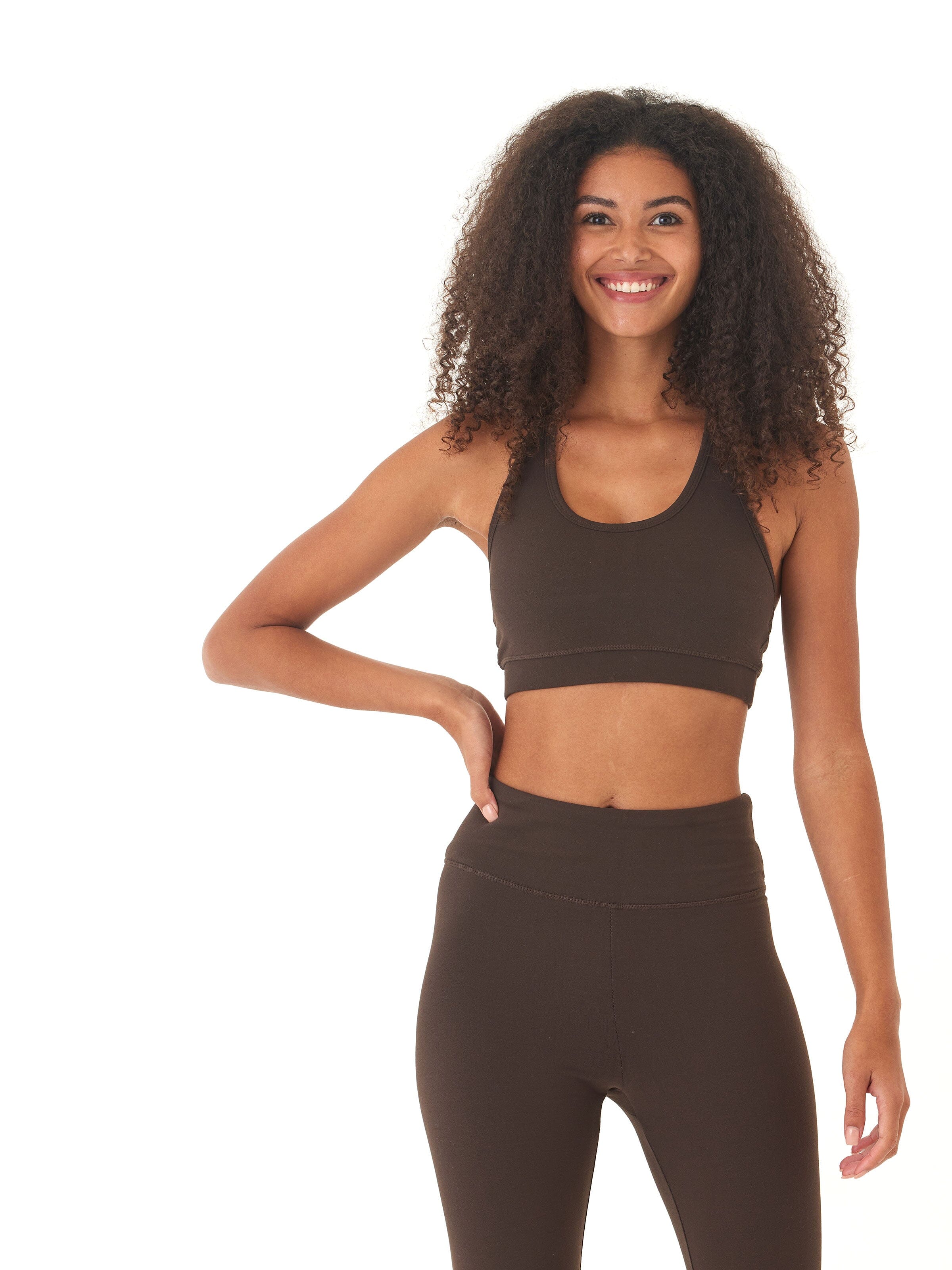 Women's Comfort Fit Sports Bra in Dark Brown