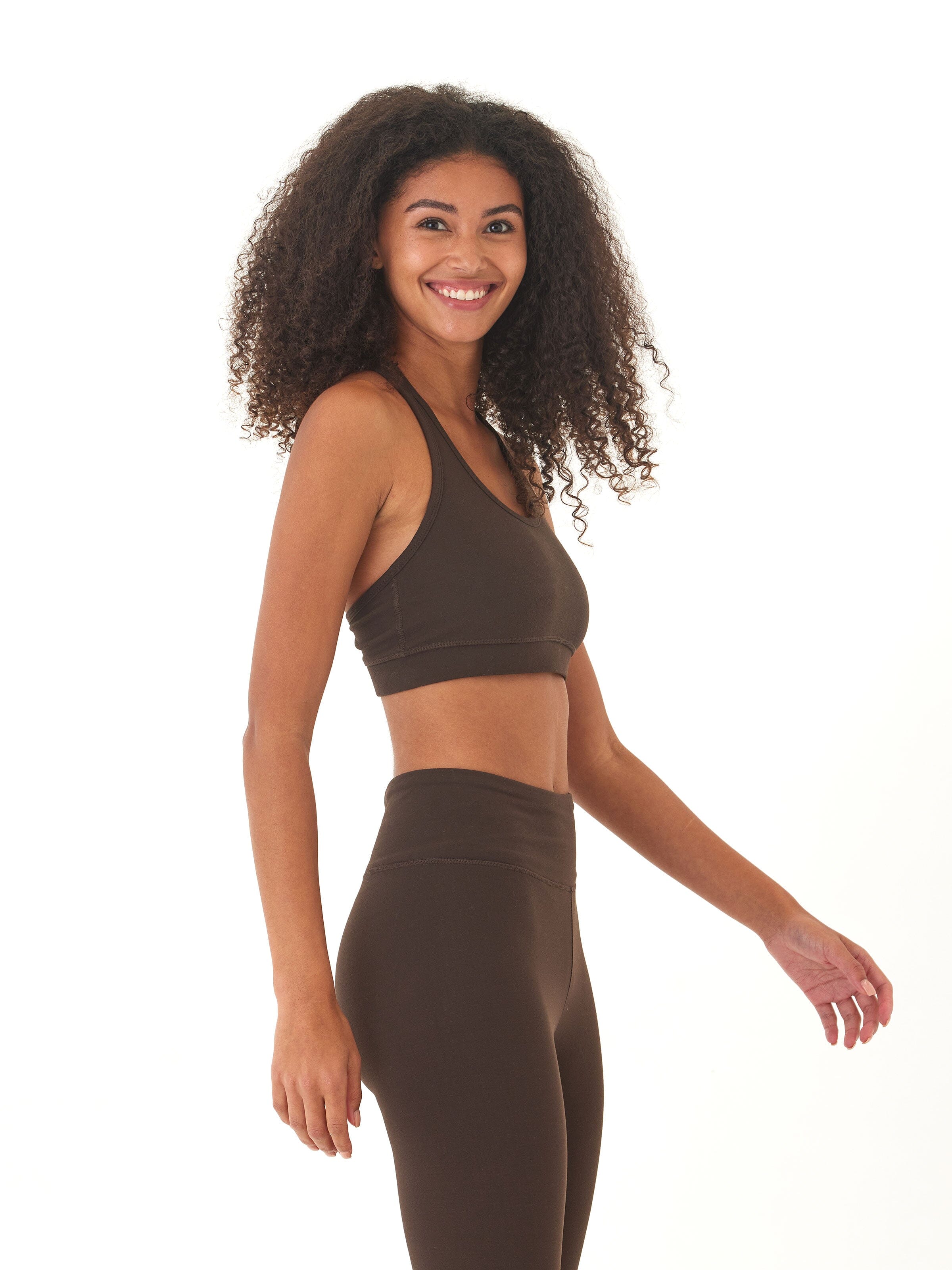 Women's Comfort Fit Sports Bra in Dark Brown