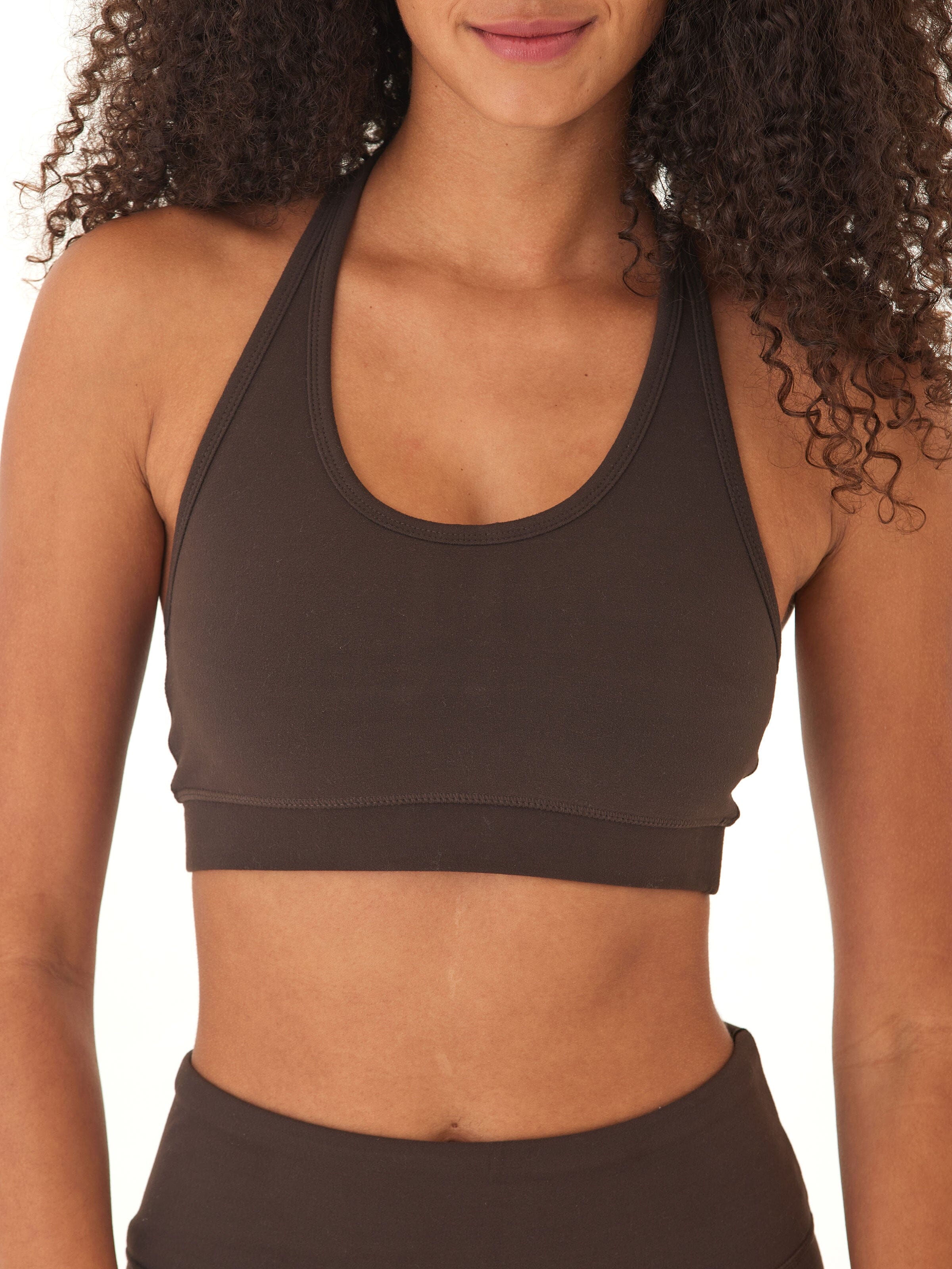 Women's Comfort Fit Sports Bra in Dark Brown