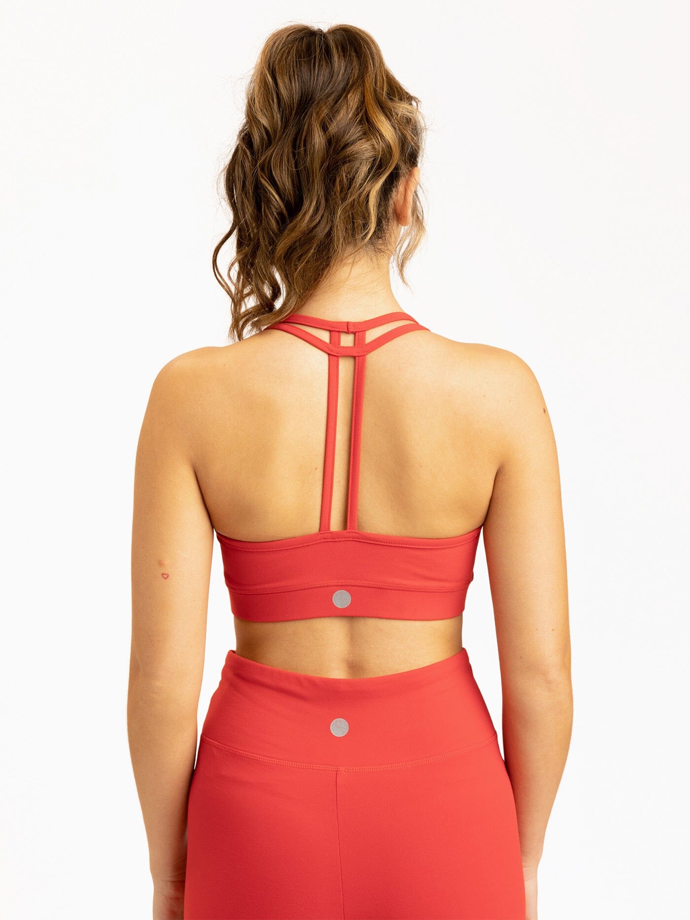 Comfort Fit Strappy Back Sports Bra in Red