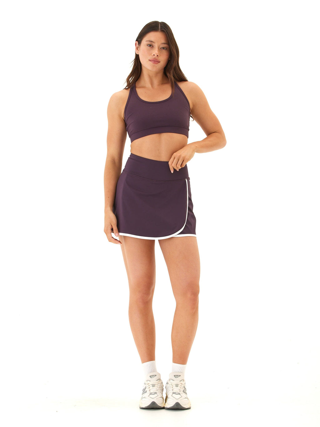 Nani Performance Contrast Trim Mini Skort High-Rise Athletic Skirt