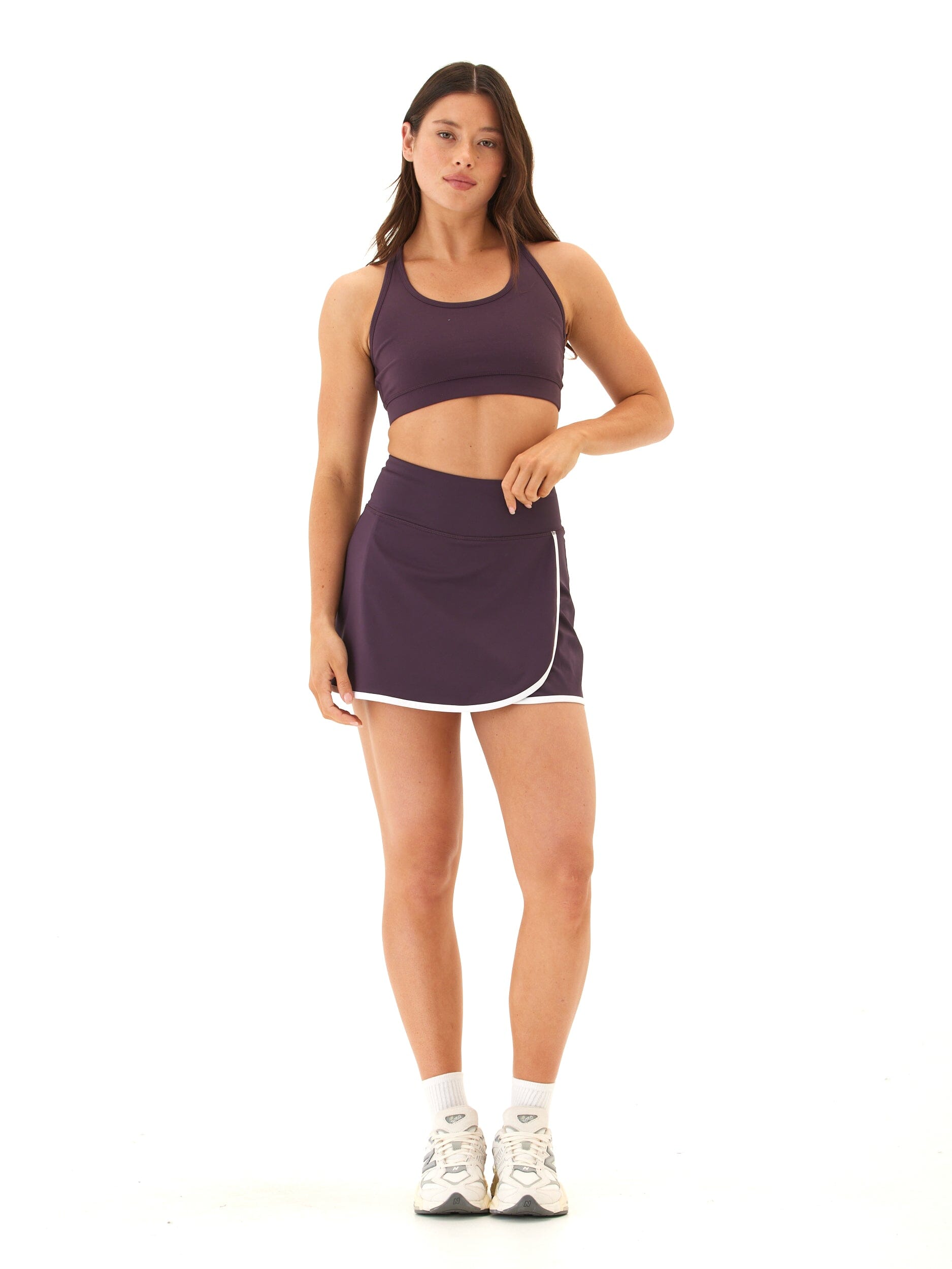 Nani Performance Contrast Trim Mini Skort High-Rise Athletic Skirt