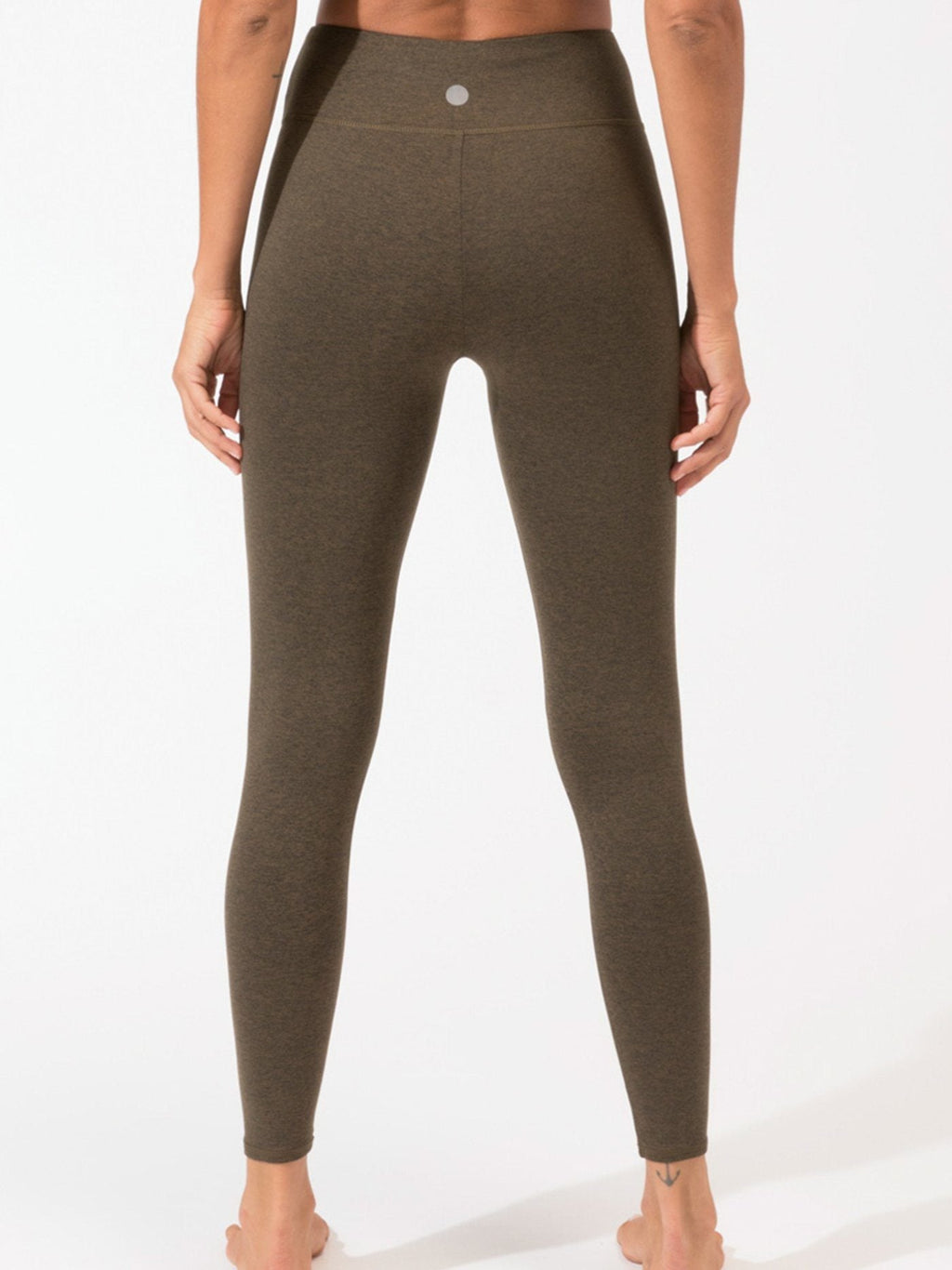 Comfort Fit High-Rise Ankle Leggings in Olive Green