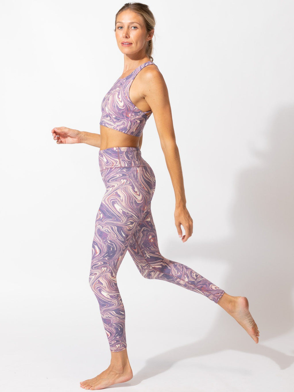 Jackie High-Rise 7/8 Legging in Marble Print - Eco Performance