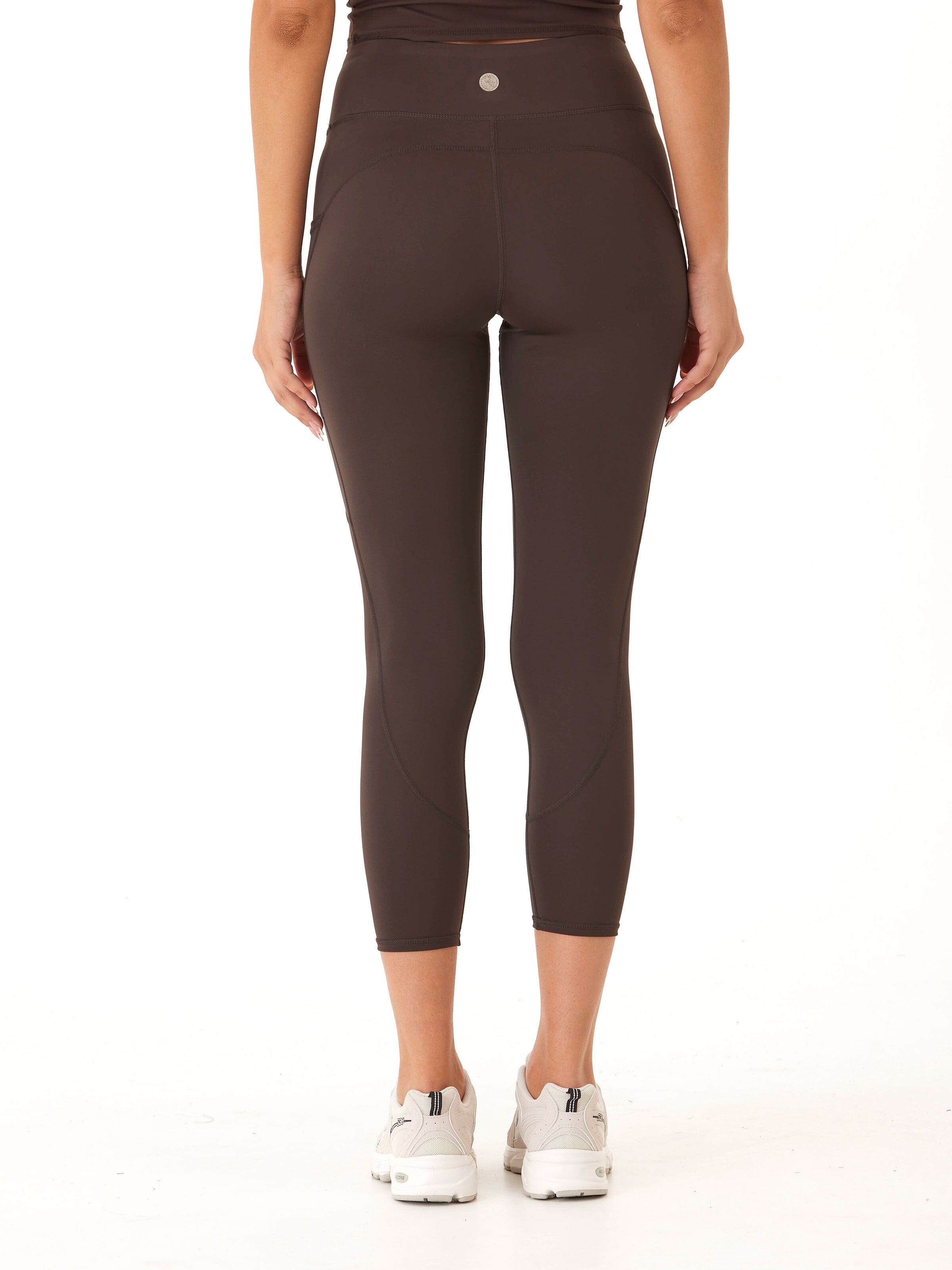 Rita High Rise 7/8 Sport Legging with Pockets in Espresso-Brown