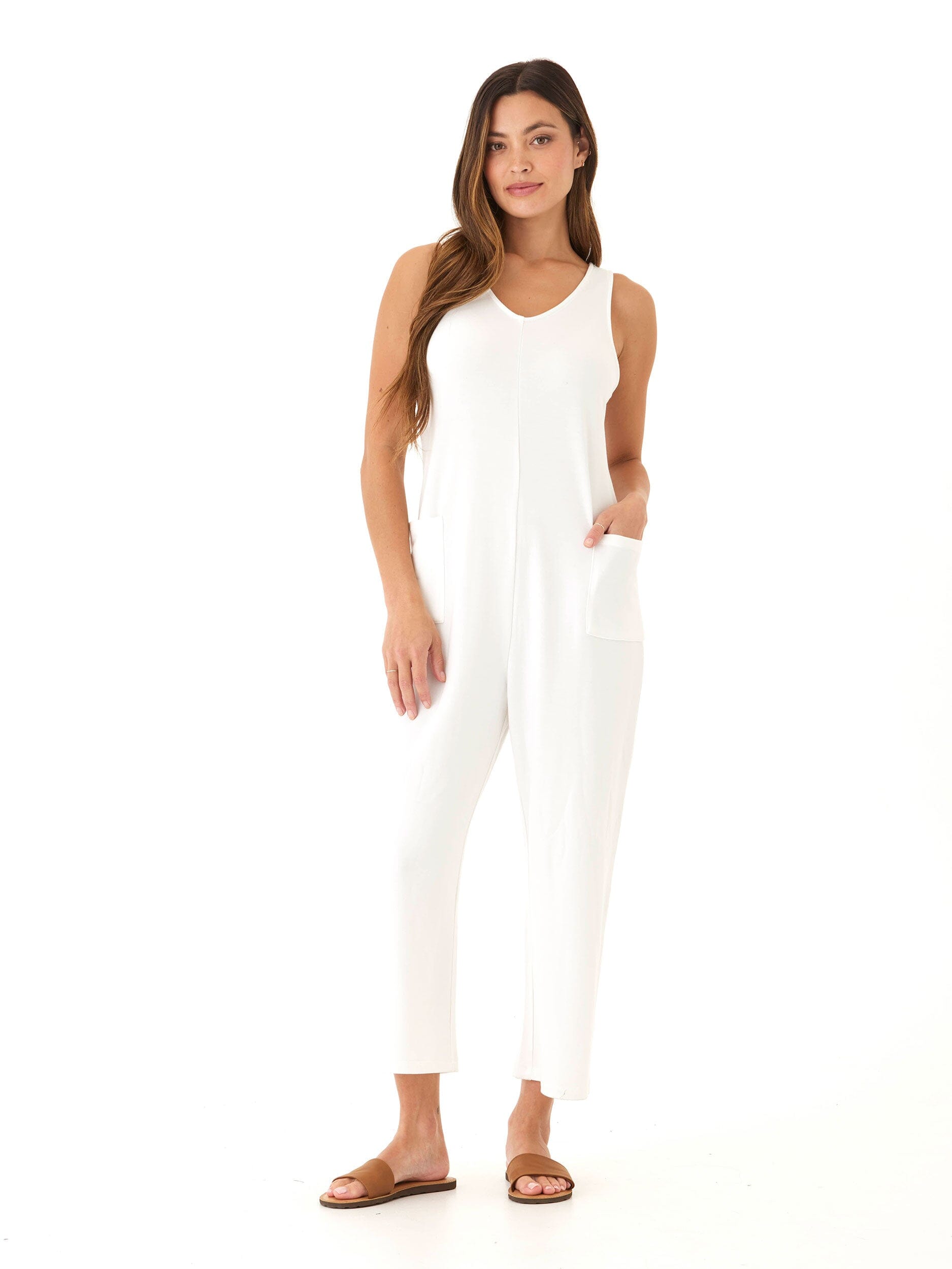 Rainey Patch Pocket Jumpsuit: Comfortable Wide-Leg One-Piece