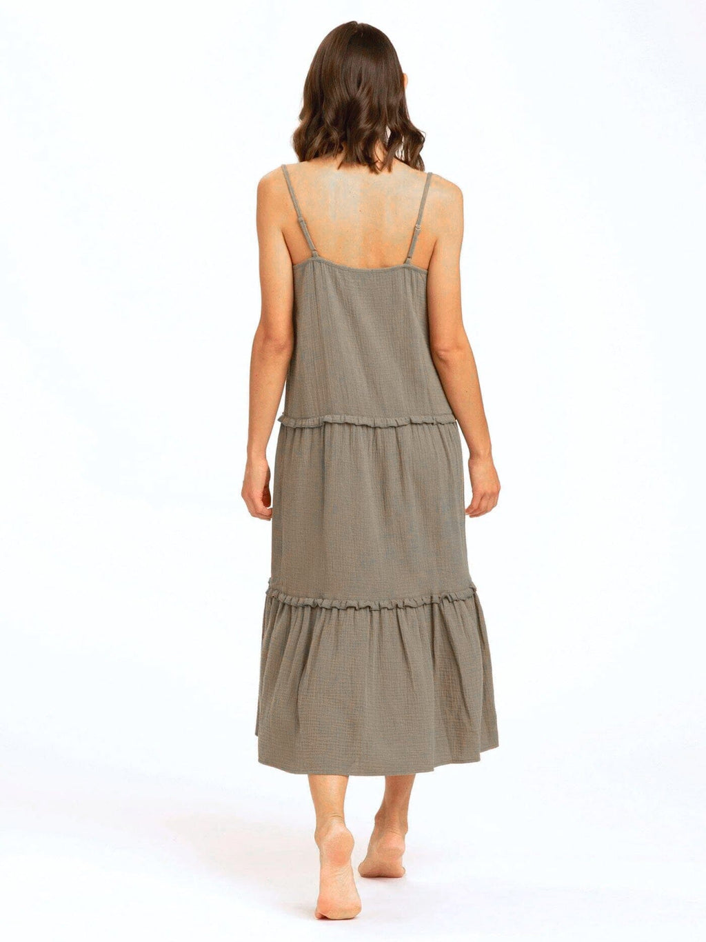 Gina Organic Cotton Gauze Tiered Ruffle Dress