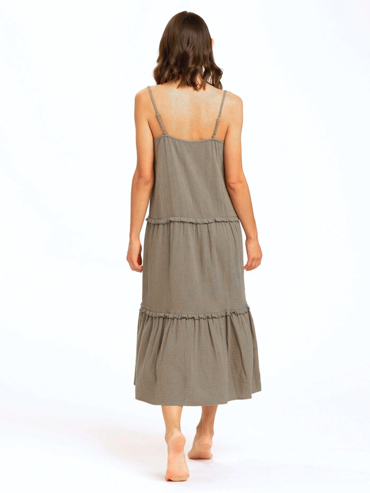 Gina Organic Cotton Gauze Tiered Ruffle Dress