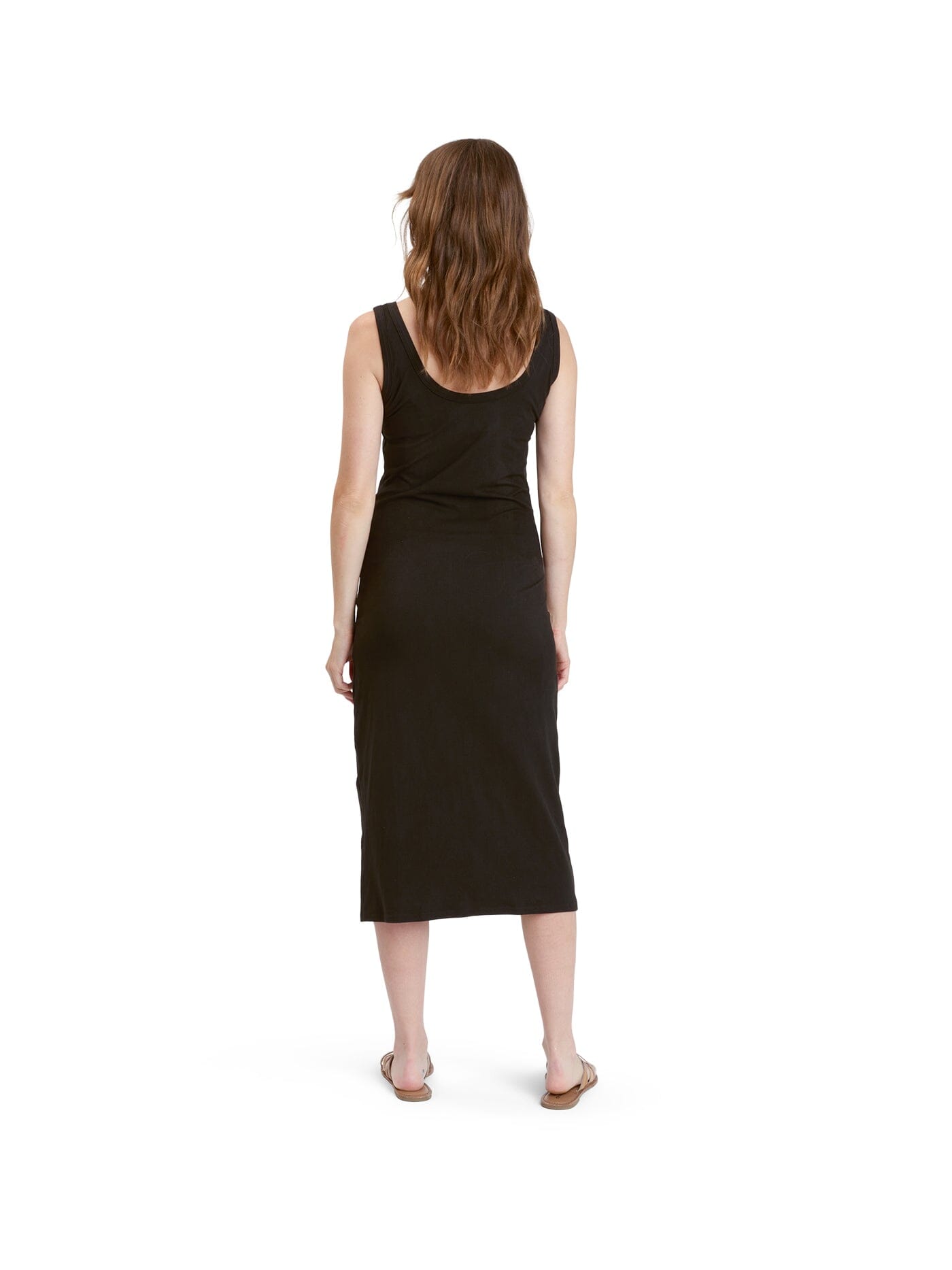 Black Luxe Jersey Midi Tank Dress