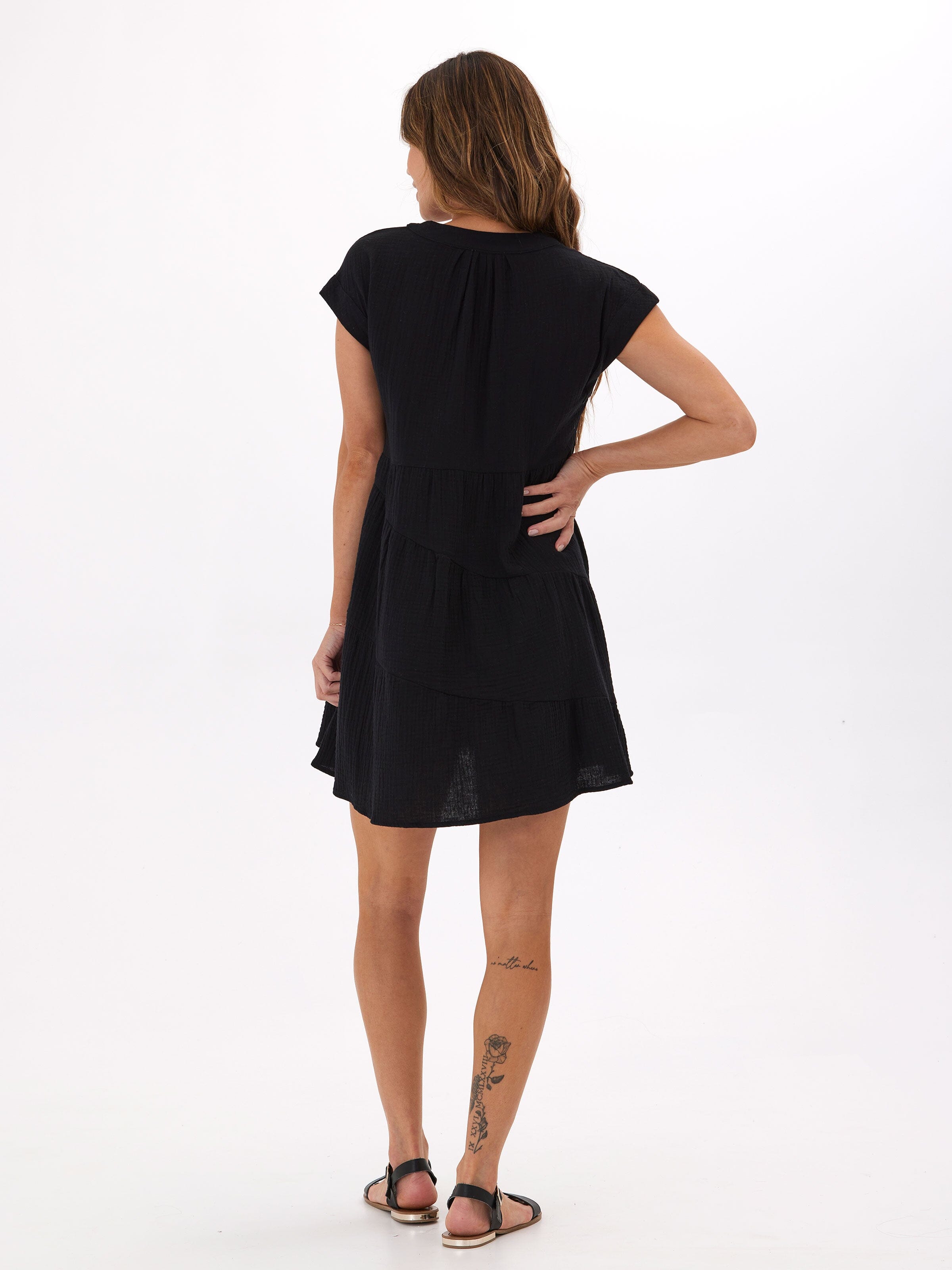 Organic Cotton Gauze Asymmetrical Dress - Lightweight Summer Midi