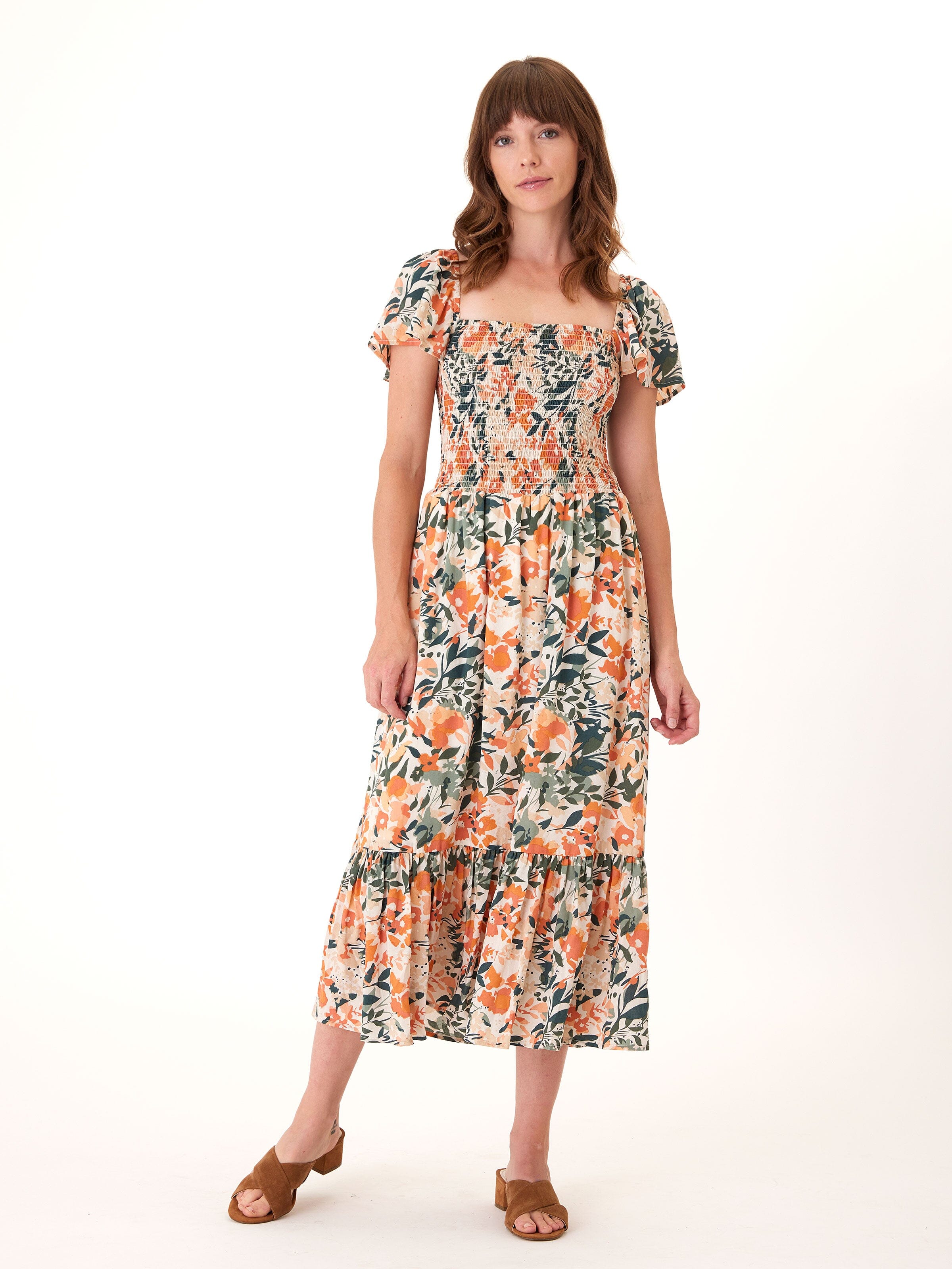 Josette Printed Tencel Midi Dress in Floral Print