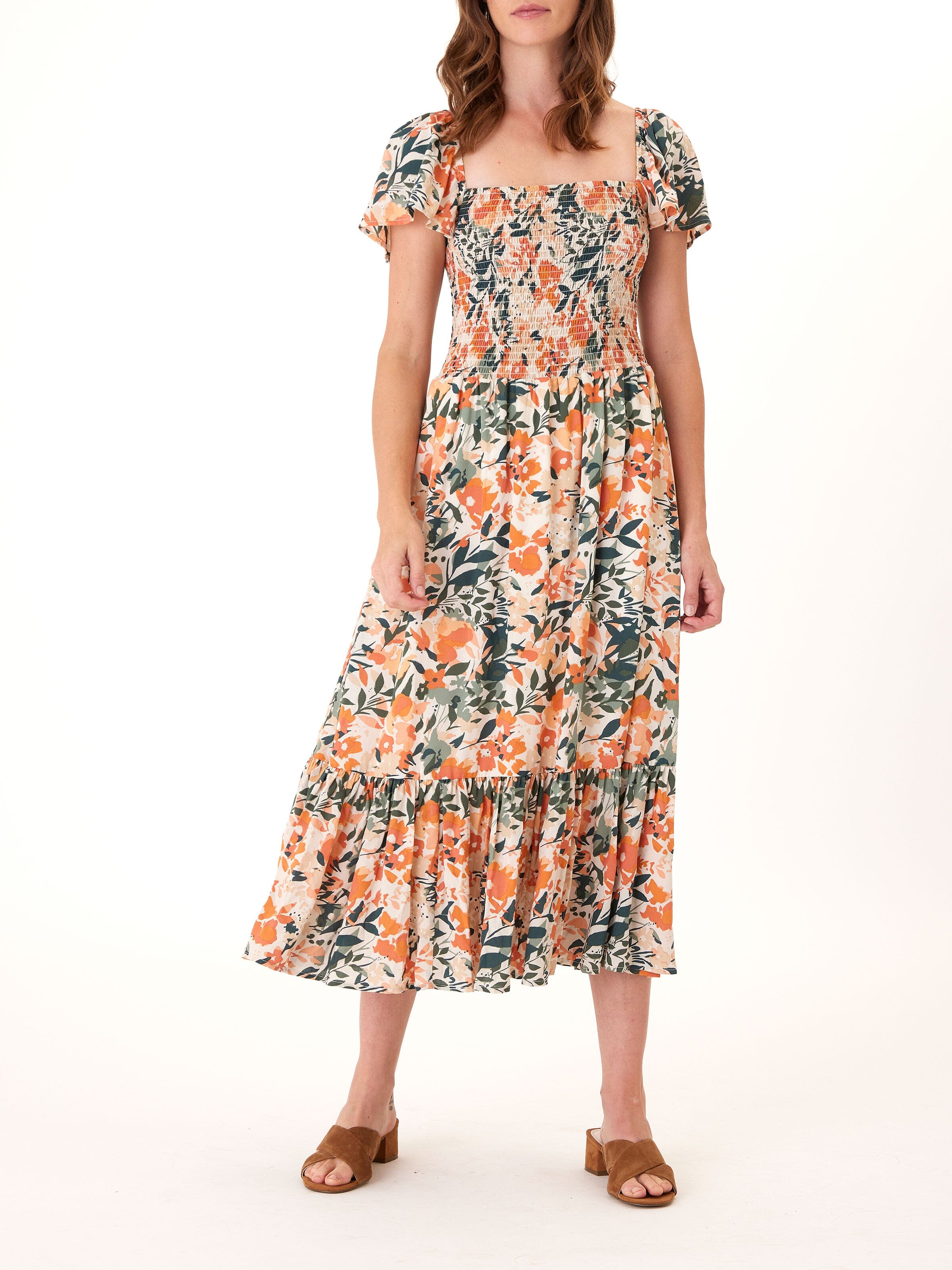 Josette Printed Tencel Midi Dress in Floral Print