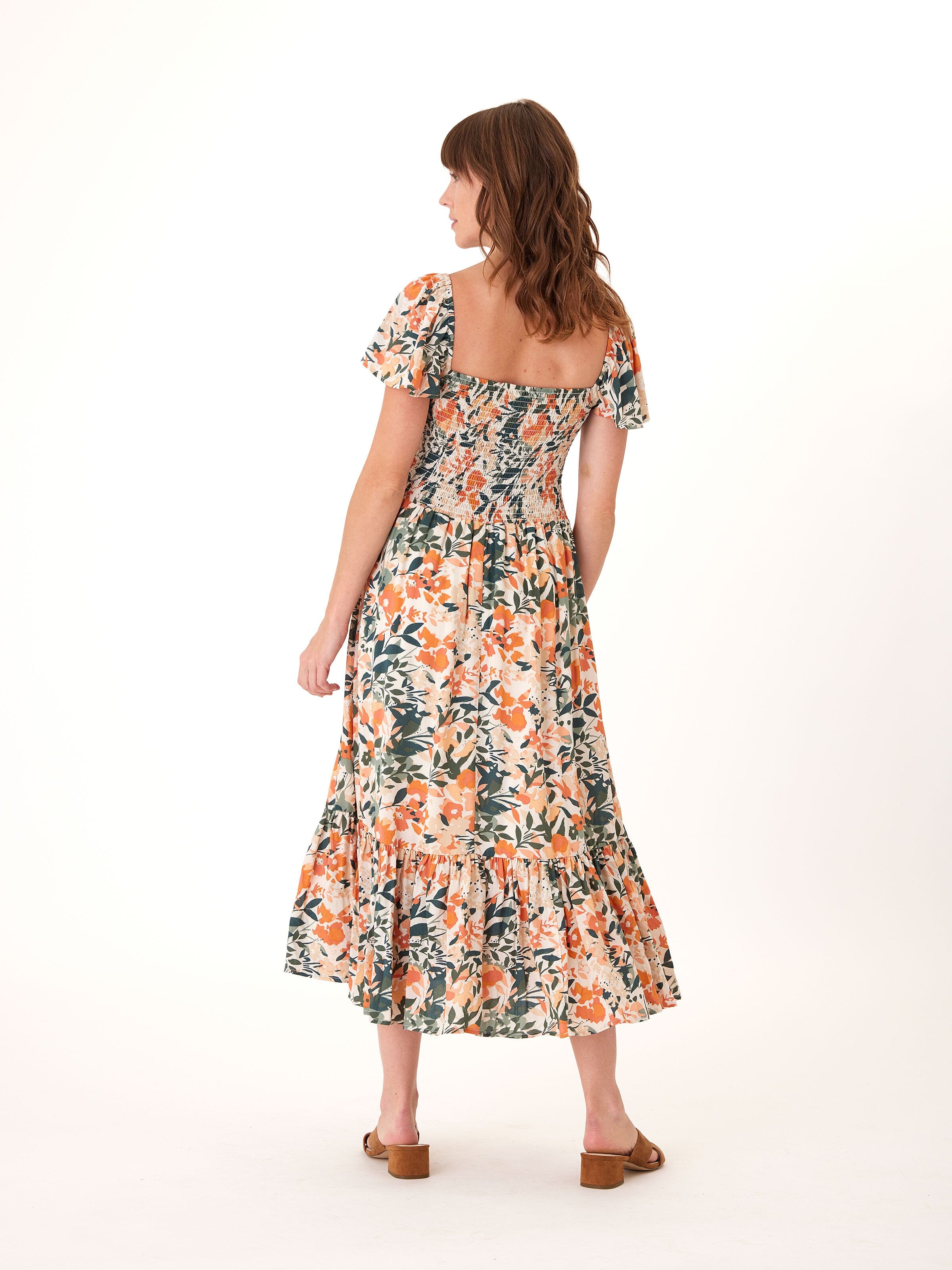 Josette Printed Tencel Midi Dress in Floral Print