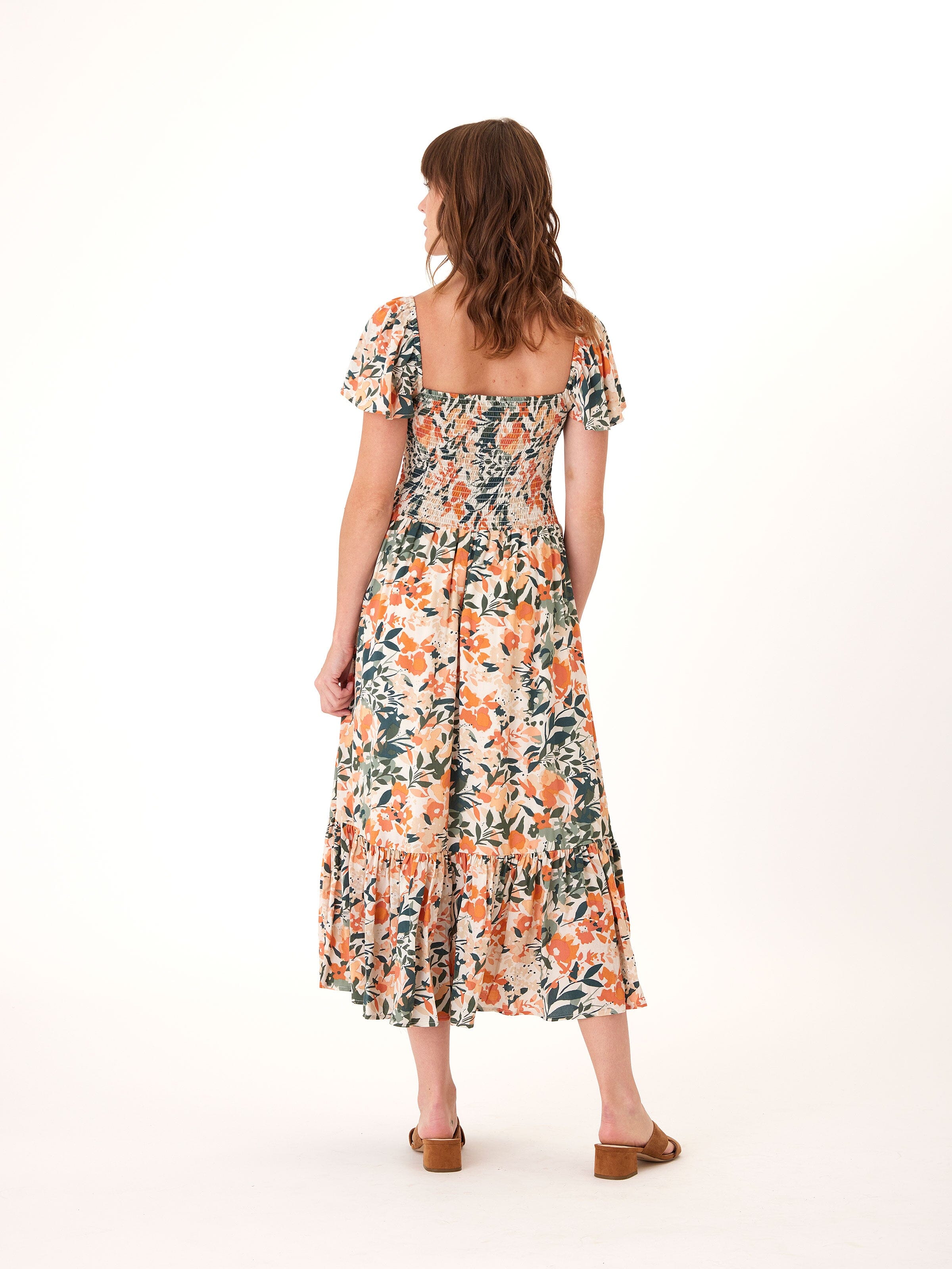 Josette Printed Tencel Midi Dress in Floral Print