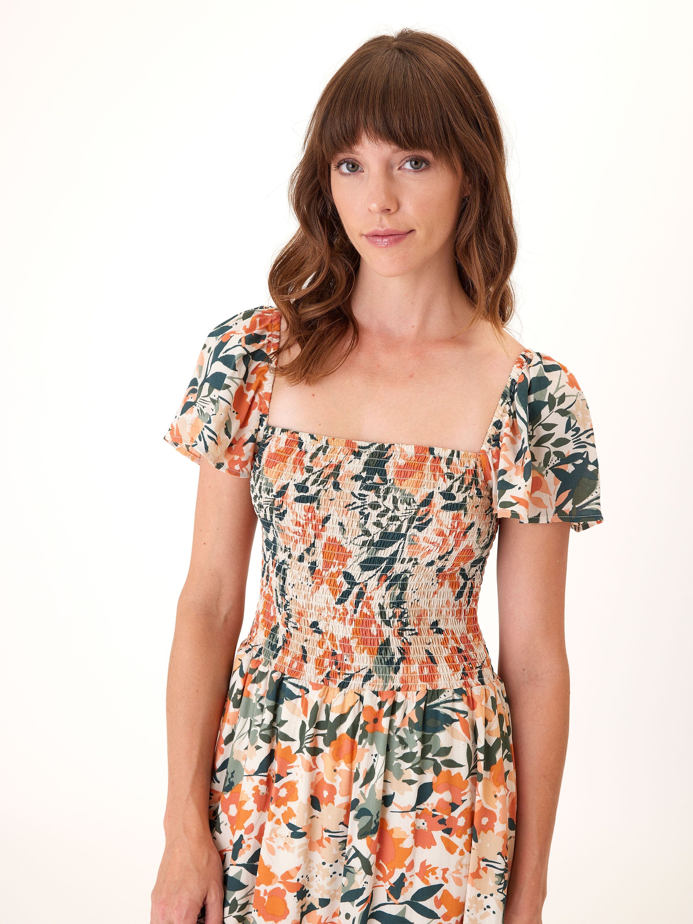 Josette Printed Tencel Midi Dress in Floral Print