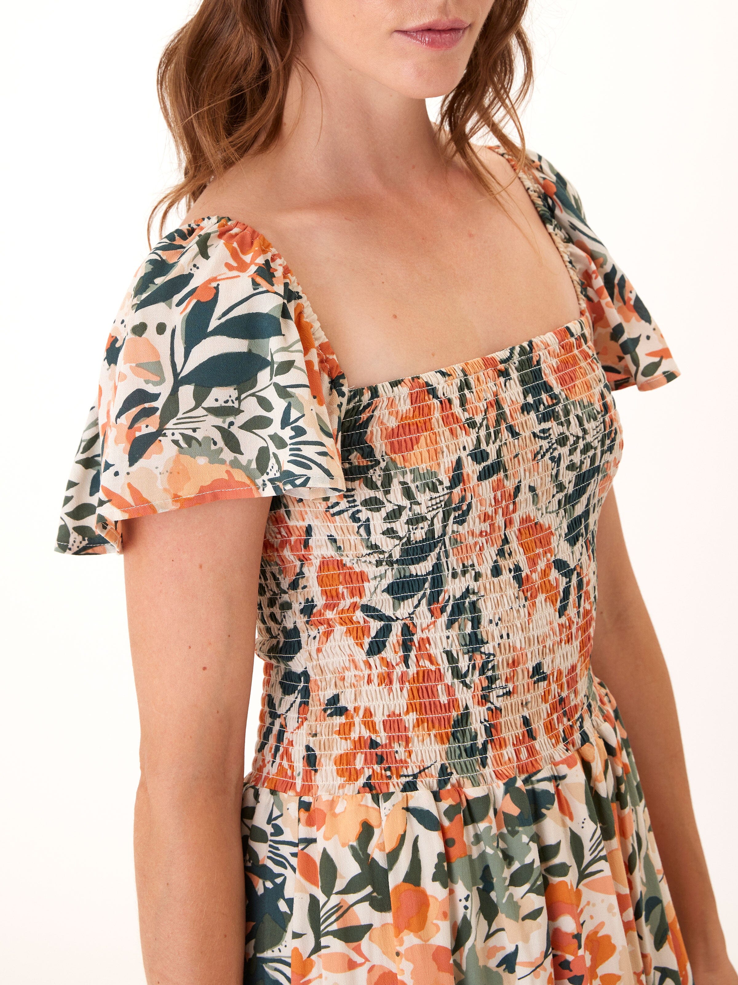 Josette Printed Tencel Midi Dress in Floral Print