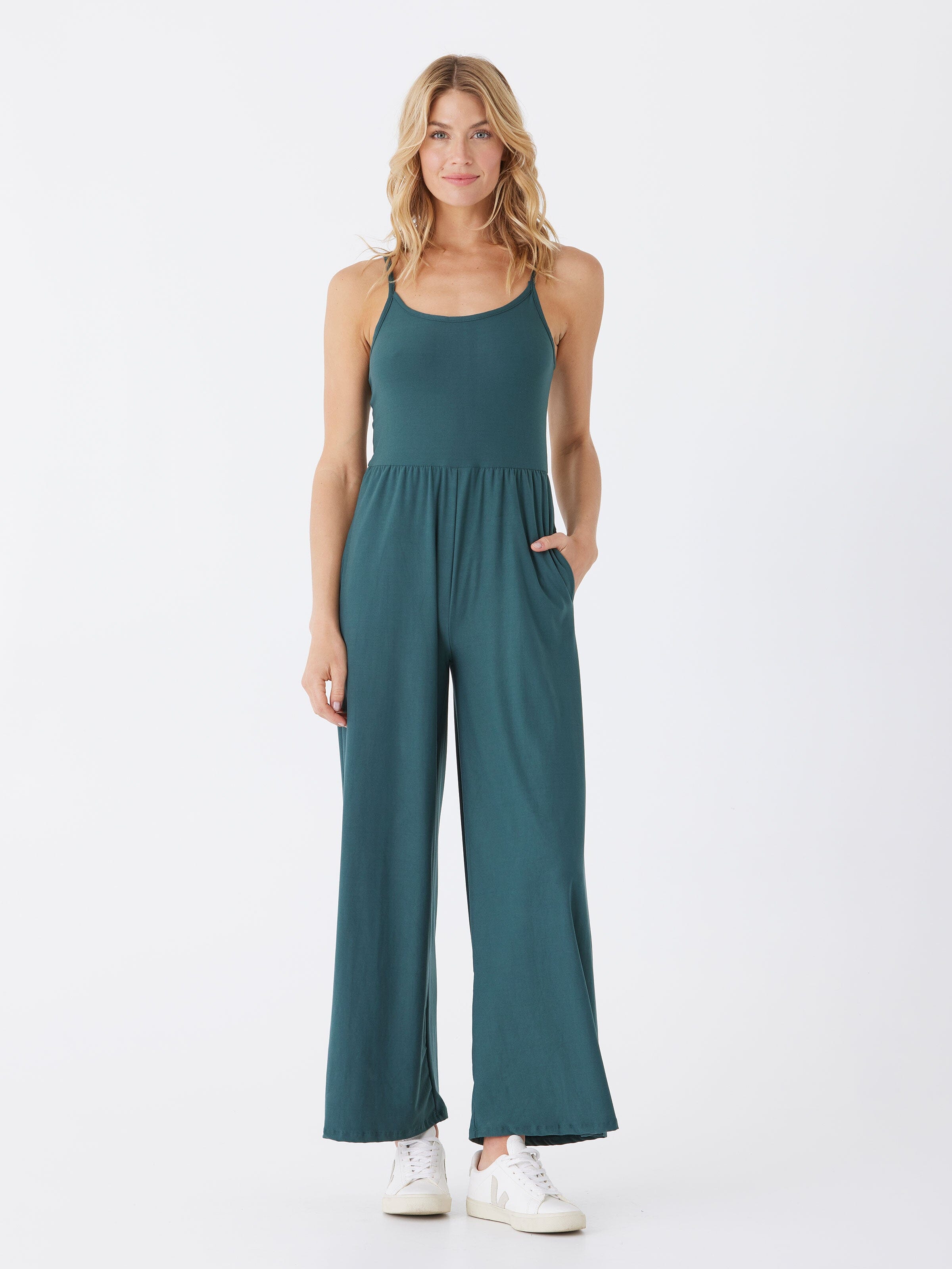 Luxe Jersey Jumpsuit with Pockets - Soft Stretch One-Piece