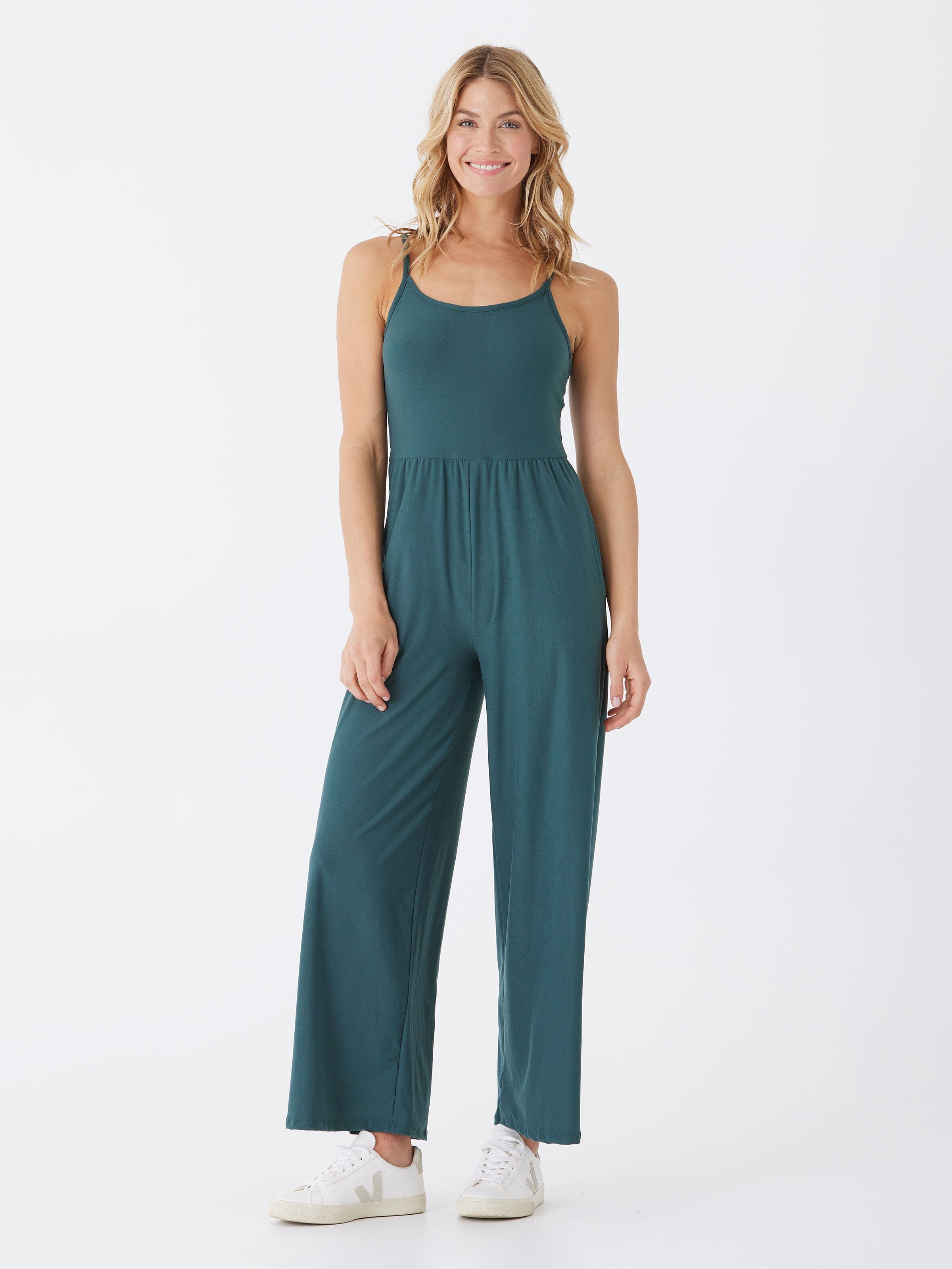 Luxe Jersey Jumpsuit with Pockets - Soft Stretch One-Piece