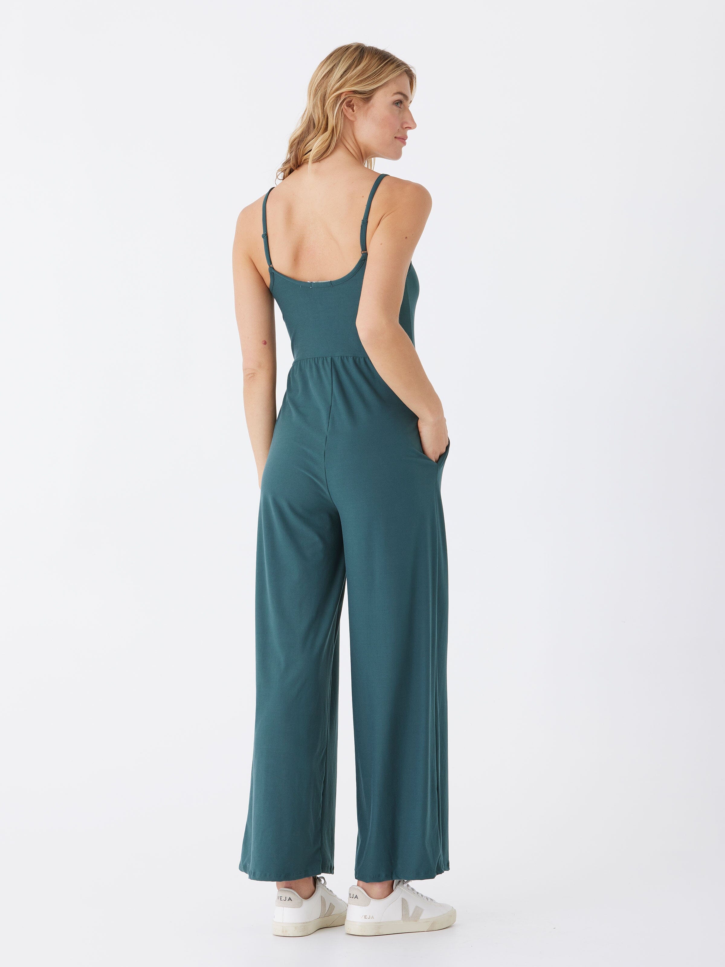 Luxe Jersey Jumpsuit with Pockets - Soft Stretch One-Piece