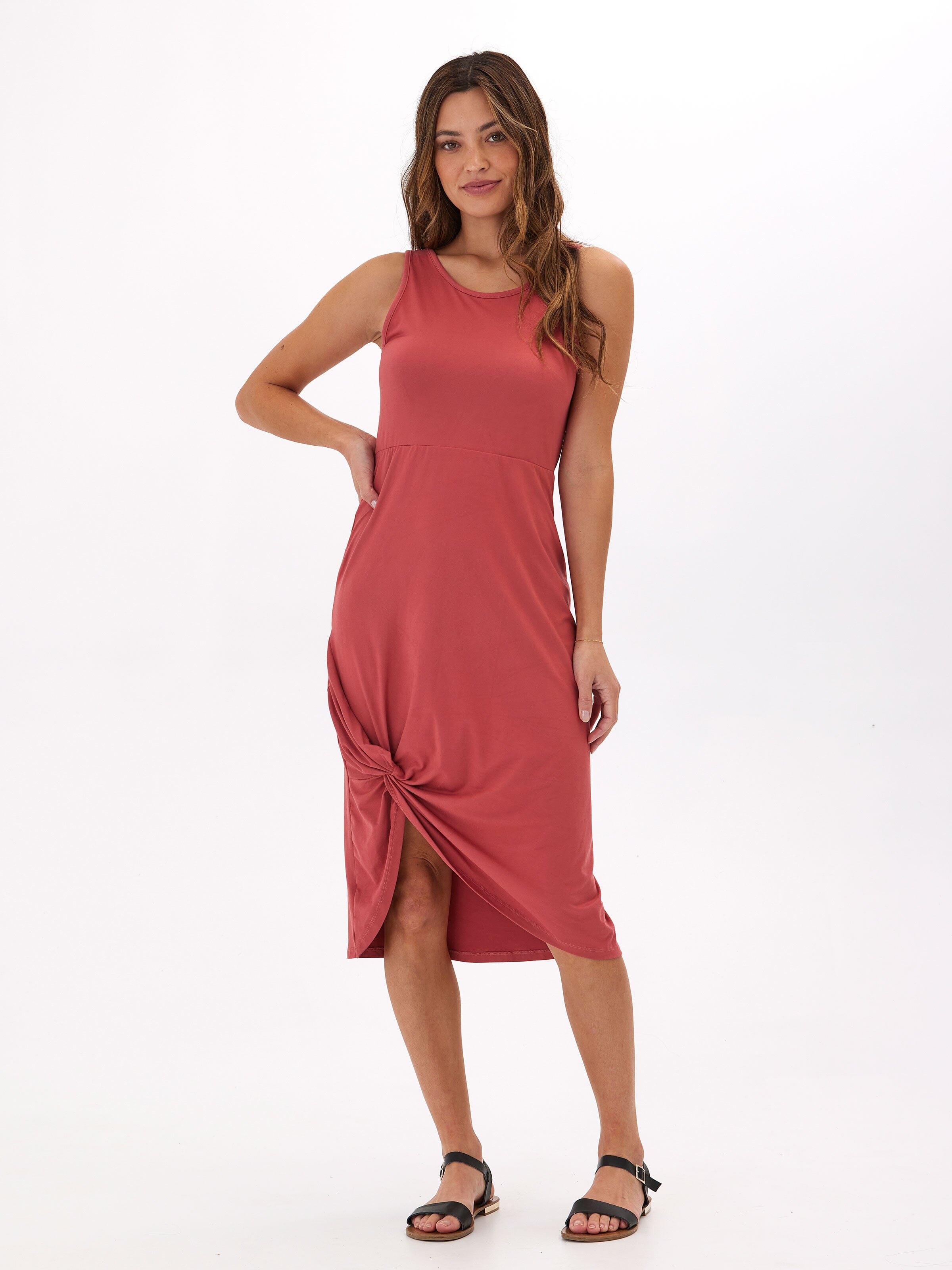 Lula Luxe Jersey Knotted Midi Dress