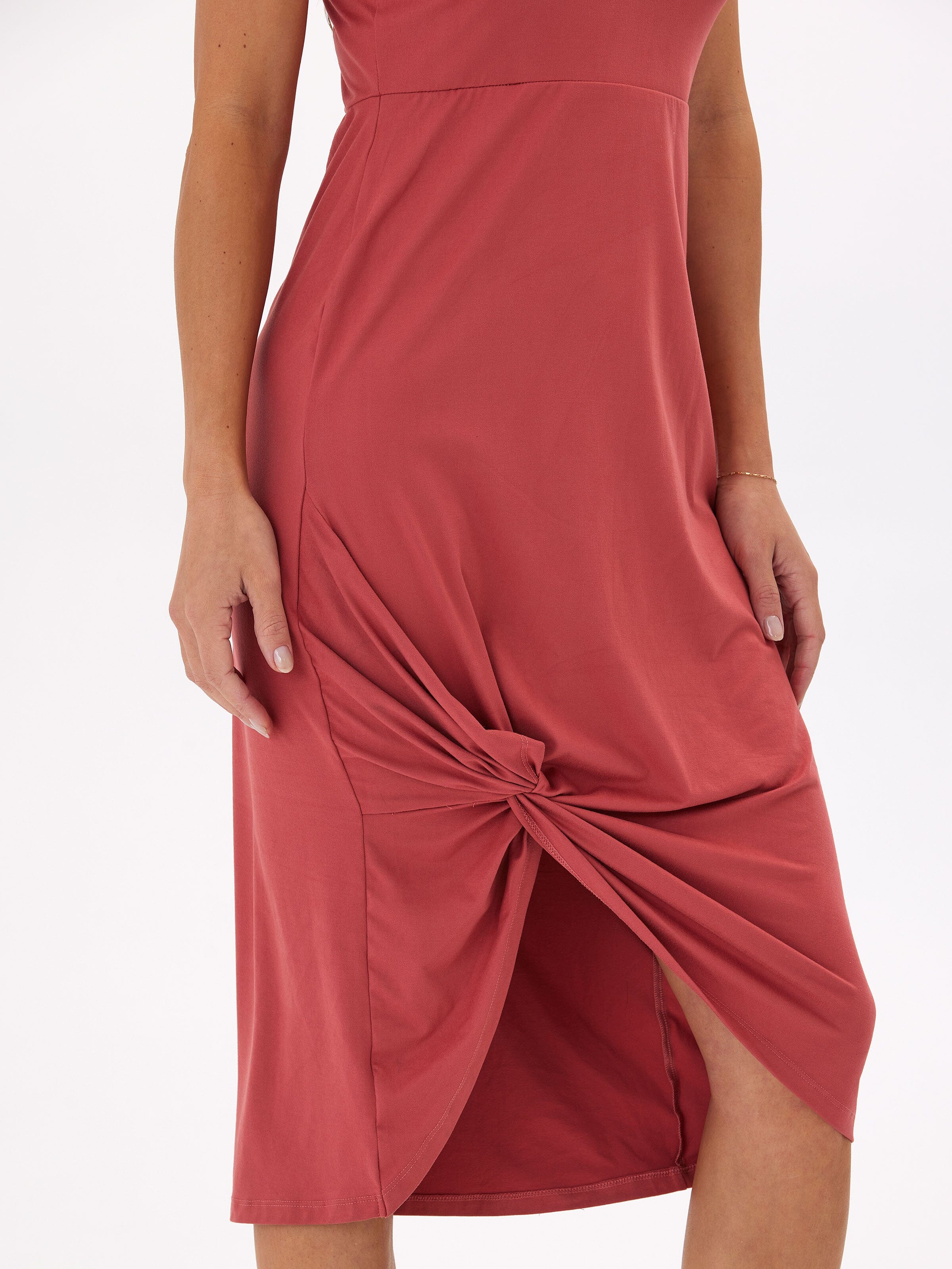Lula Luxe Jersey Knotted Midi Dress