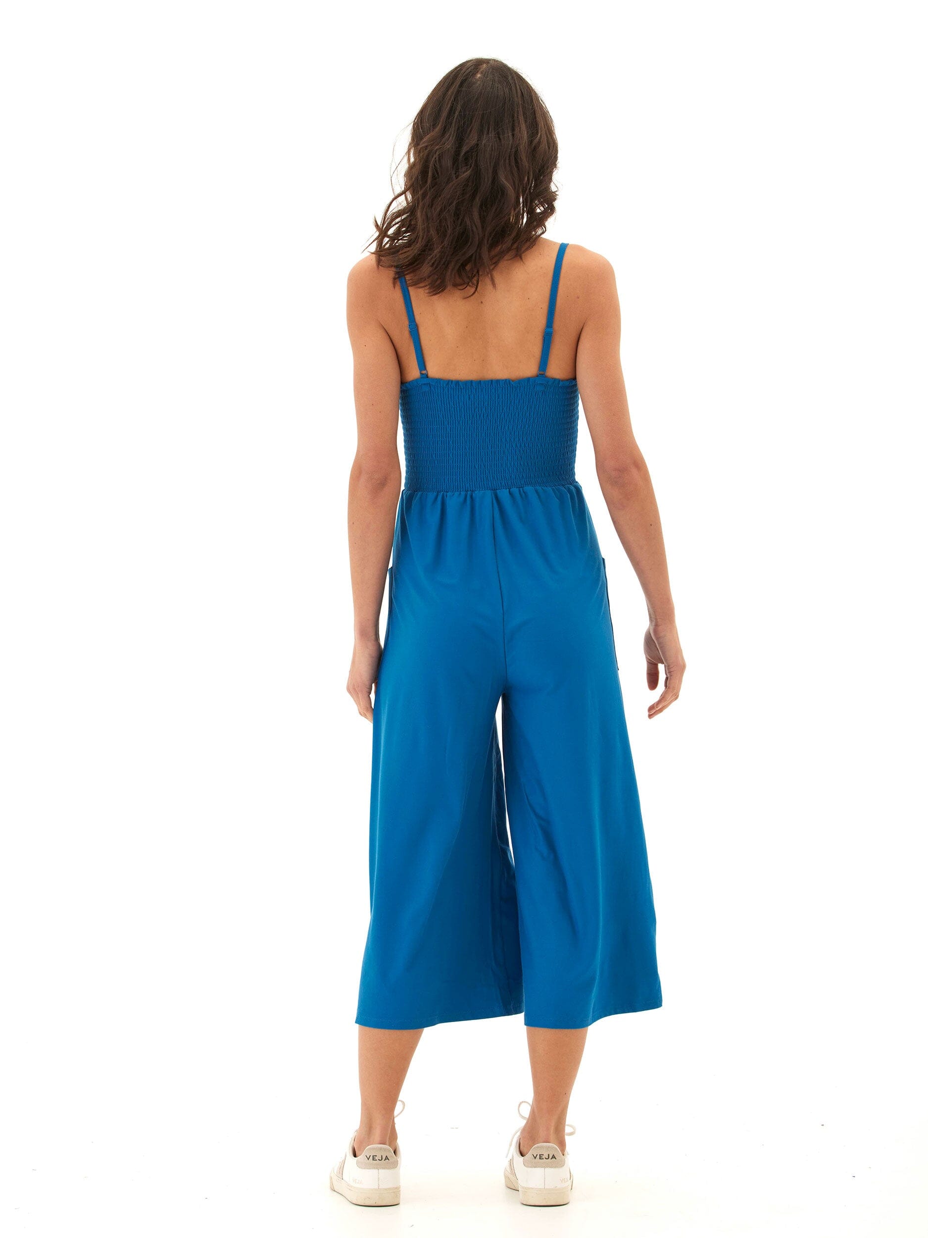 Gertie Luxe Jersey Wide Leg Jumpsuit in Royal Blue - Casual