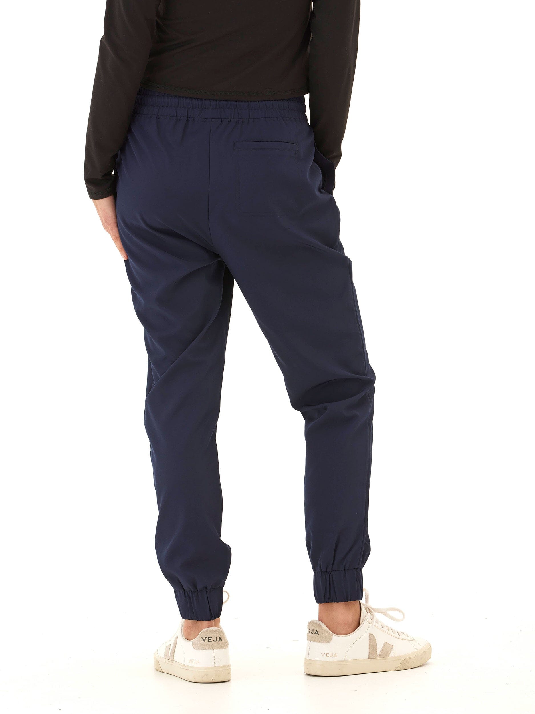 Trysha Ultrastretch Woven Jogger – Navy Blue Relaxed Fit Pants