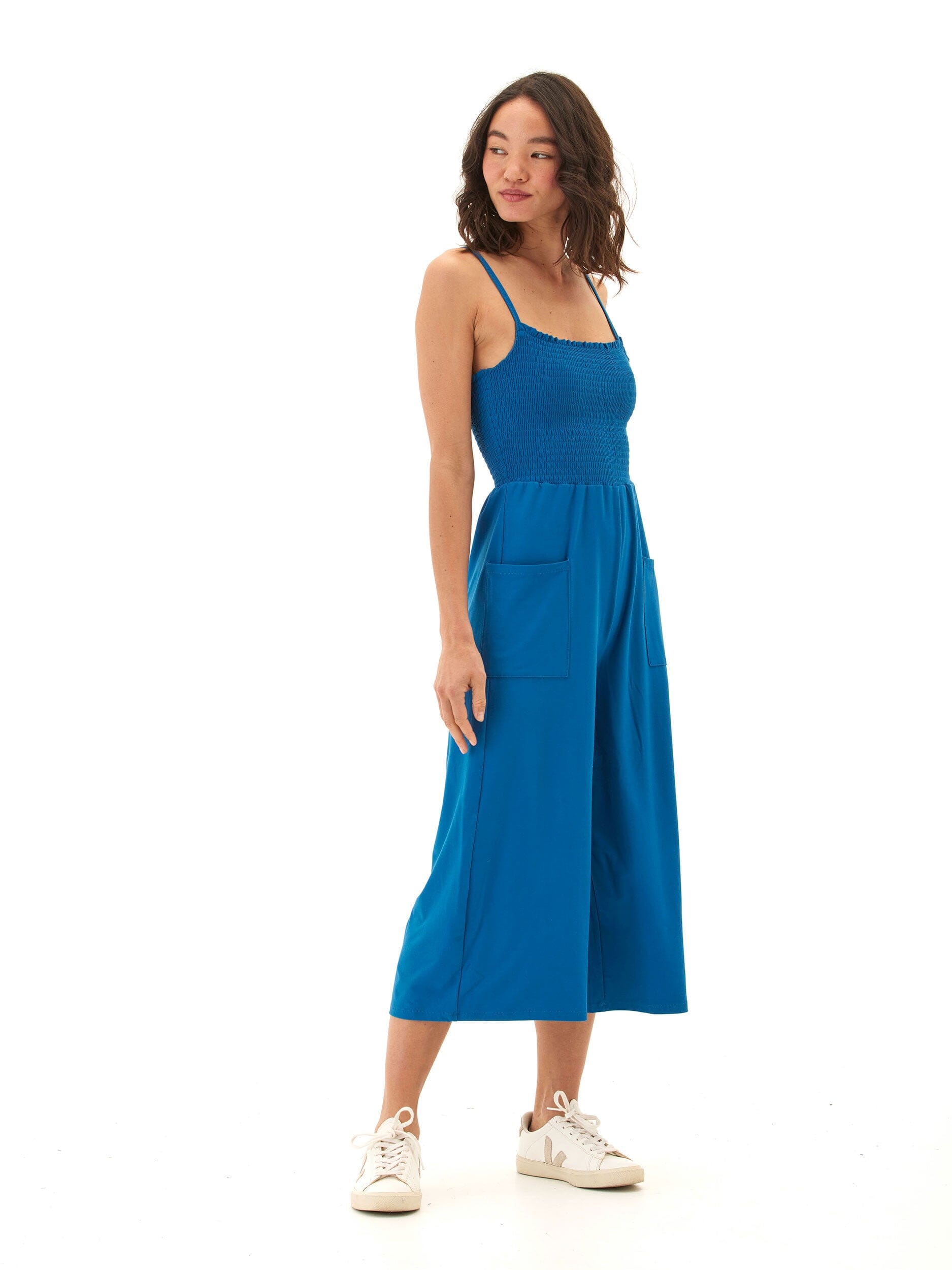 Gertie Luxe Jersey Wide Leg Jumpsuit in Royal Blue - Casual