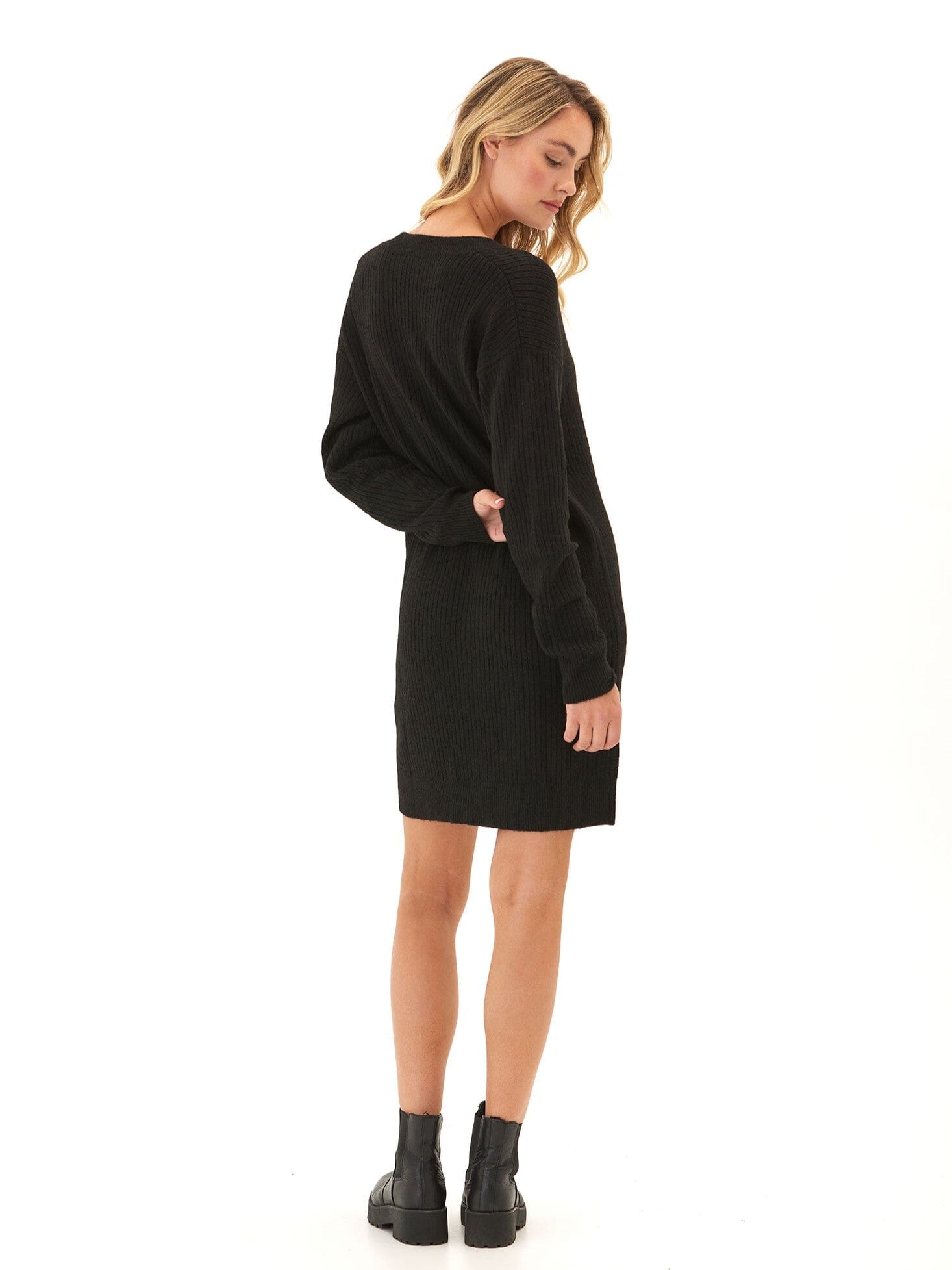 Lilianna Cozy Rib Cardigan Sweater Dress - Relaxed Fit Knit
