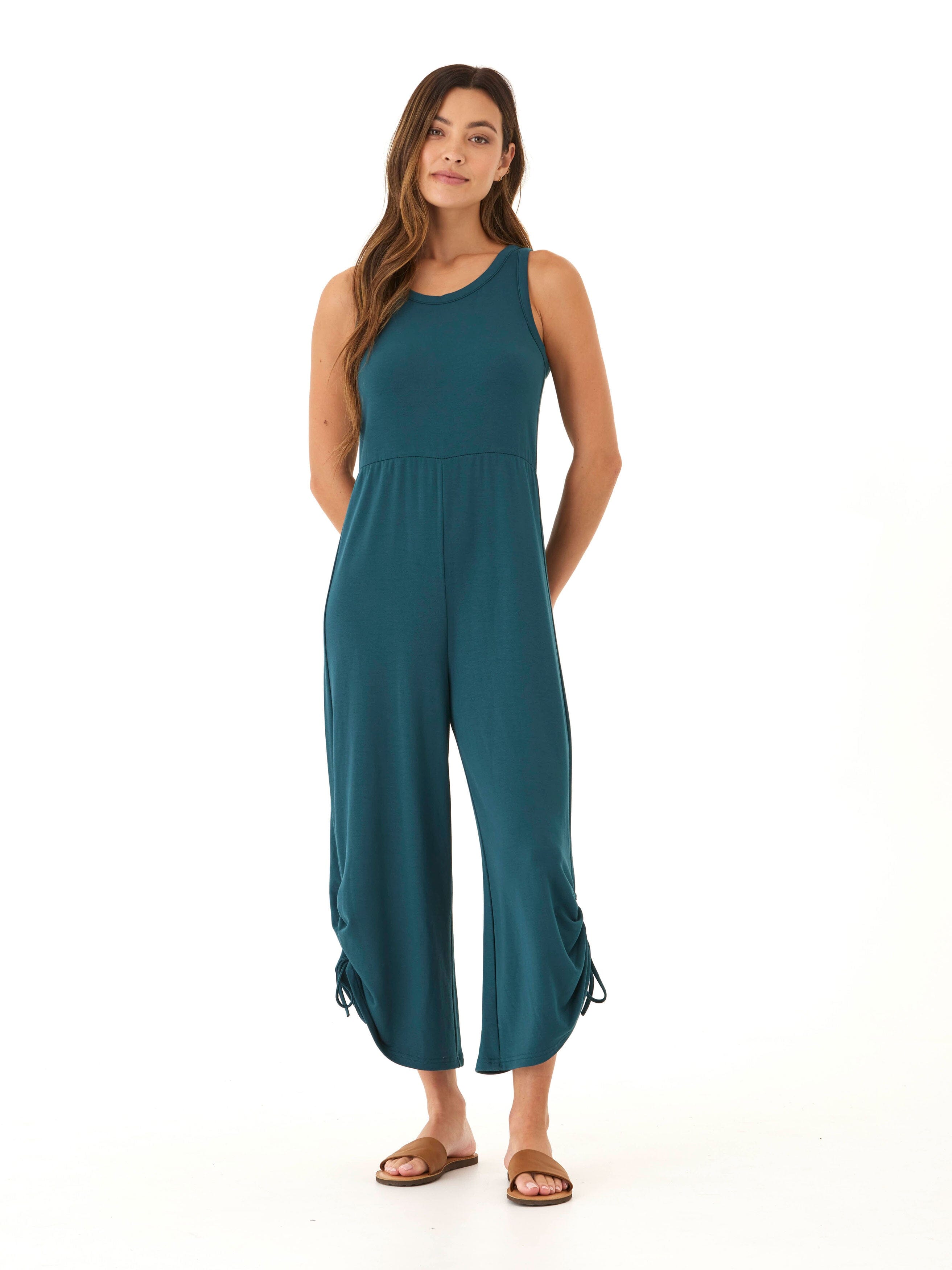 Elise Modal Terry Jumpsuit with Adjustable Drawcord Leg Detail