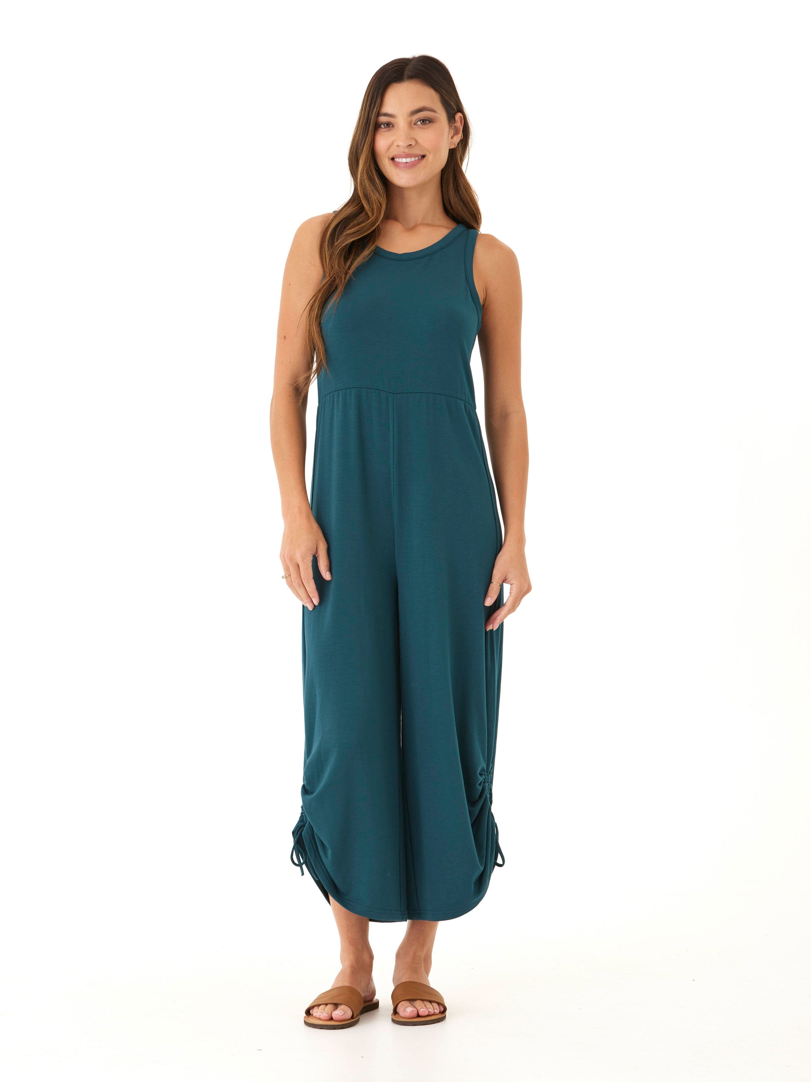 Elise Modal Terry Jumpsuit with Adjustable Drawcord Leg Detail