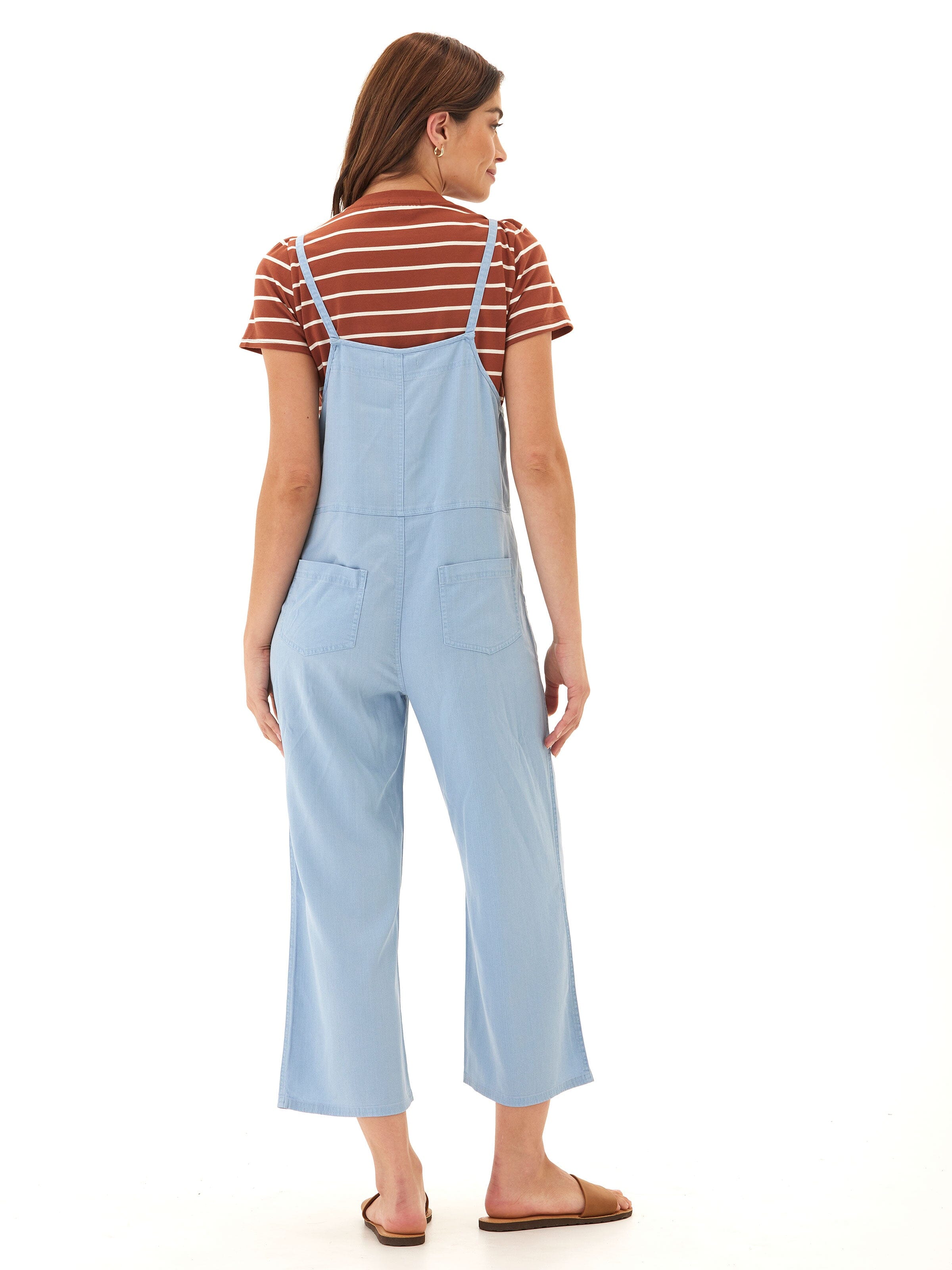 Women’s Stretch Chambray Jumpsuit in Light Blue