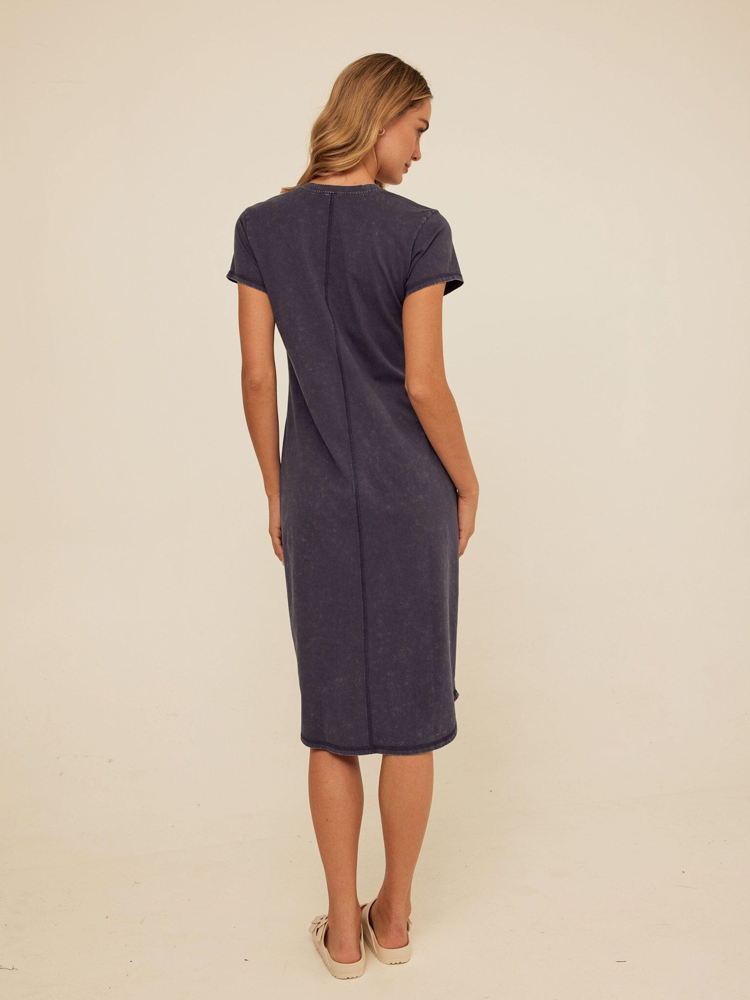 Ethel Mineral Wash Eco Jersey Midi Dress - Relaxed Casual Knit
