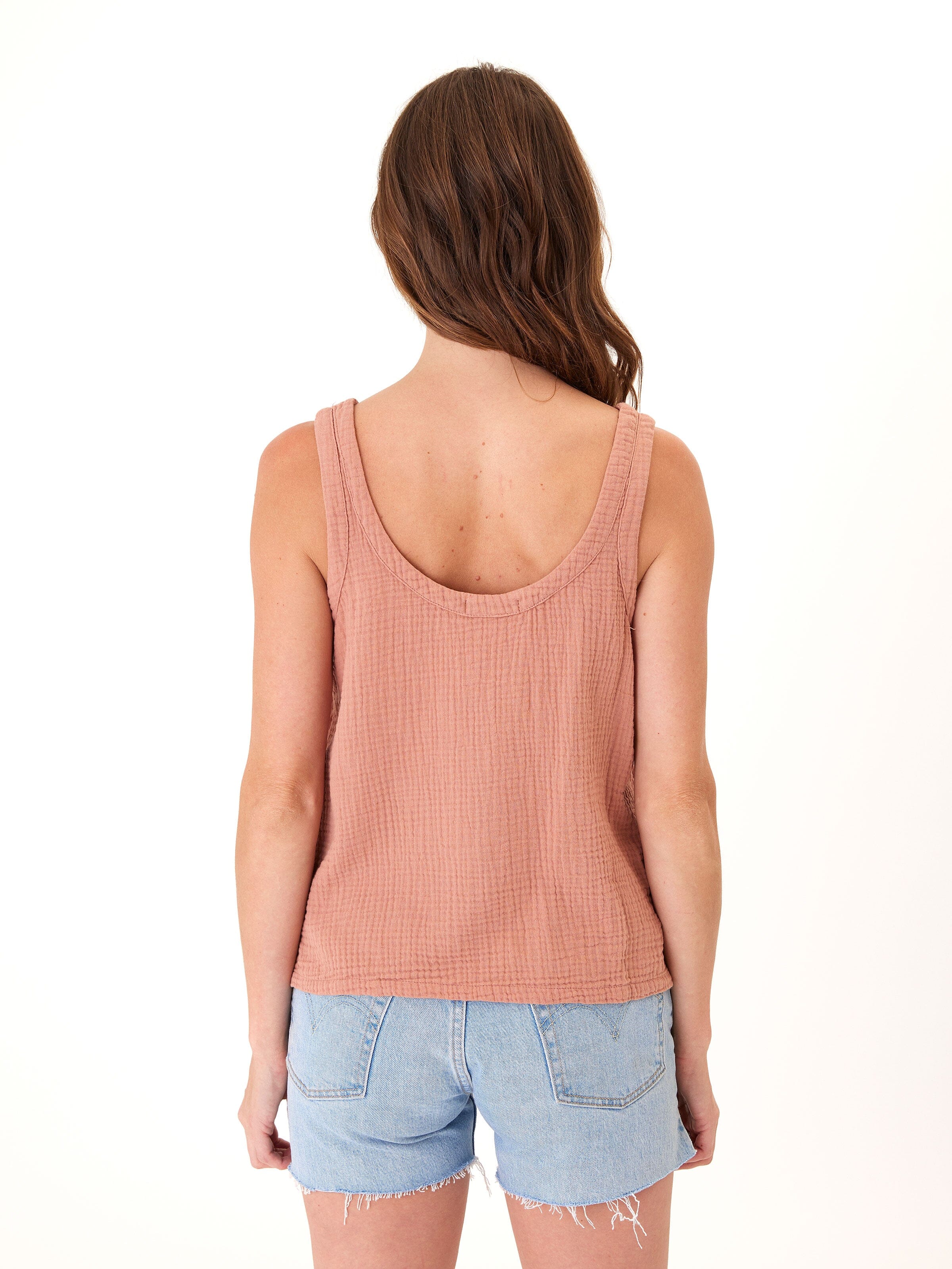 Syrena Organic Cotton Gauze Scoop Neck Tank Top