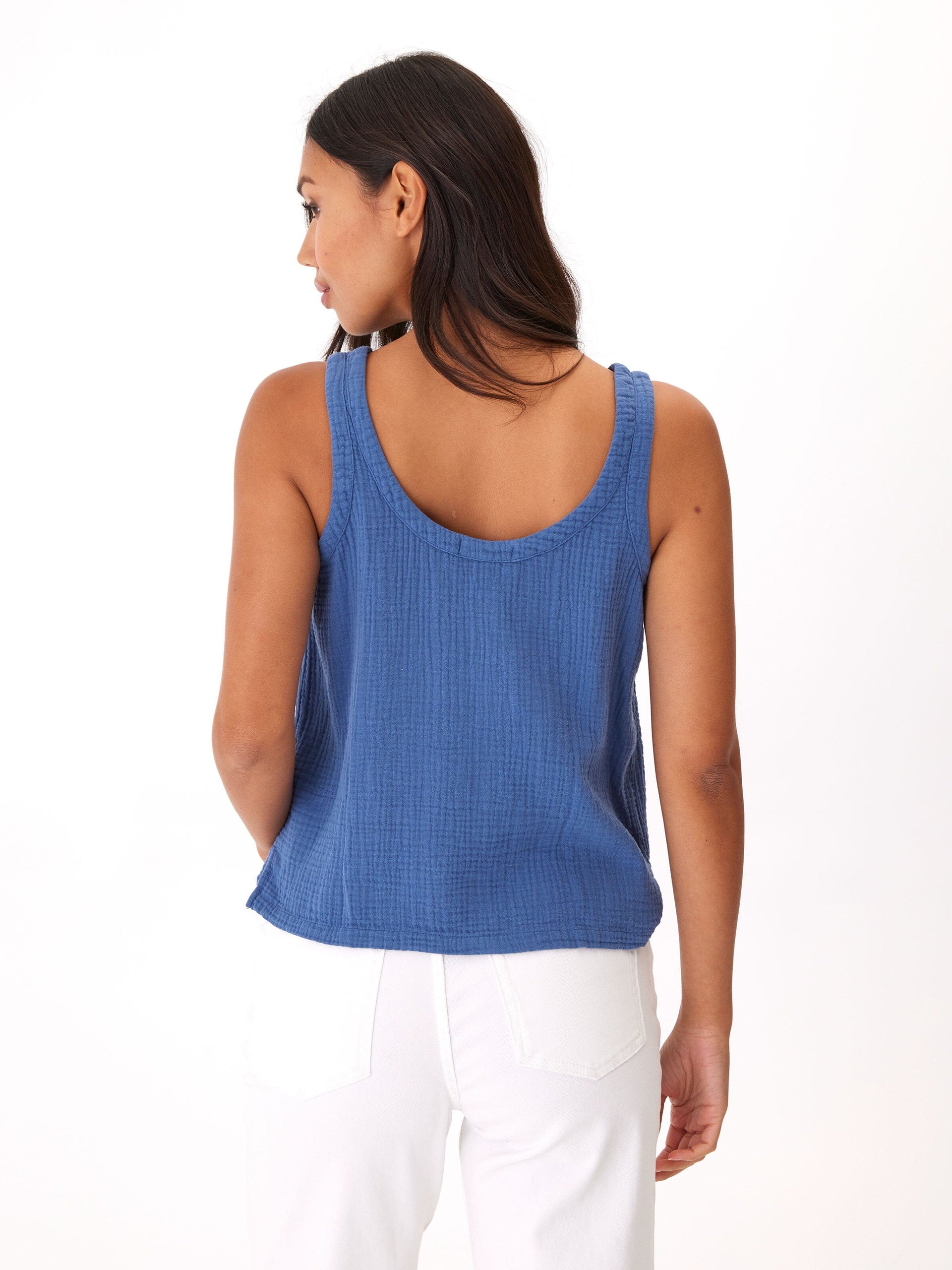 Syrena Gauze Tank in Blue
