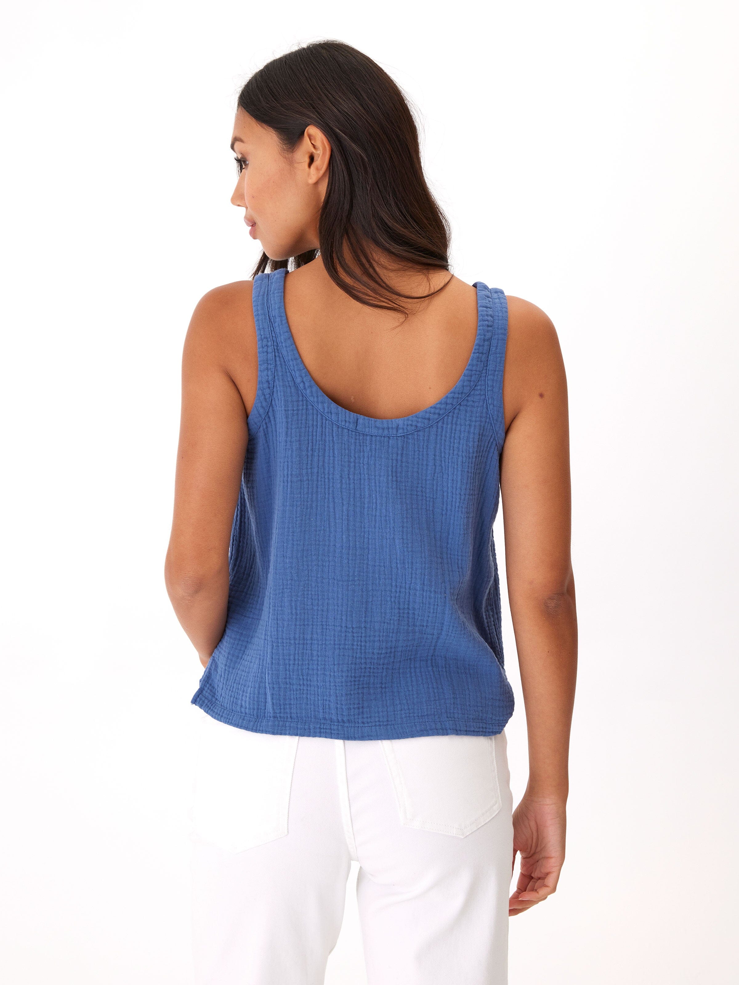 Syrena Gauze Tank in Blue