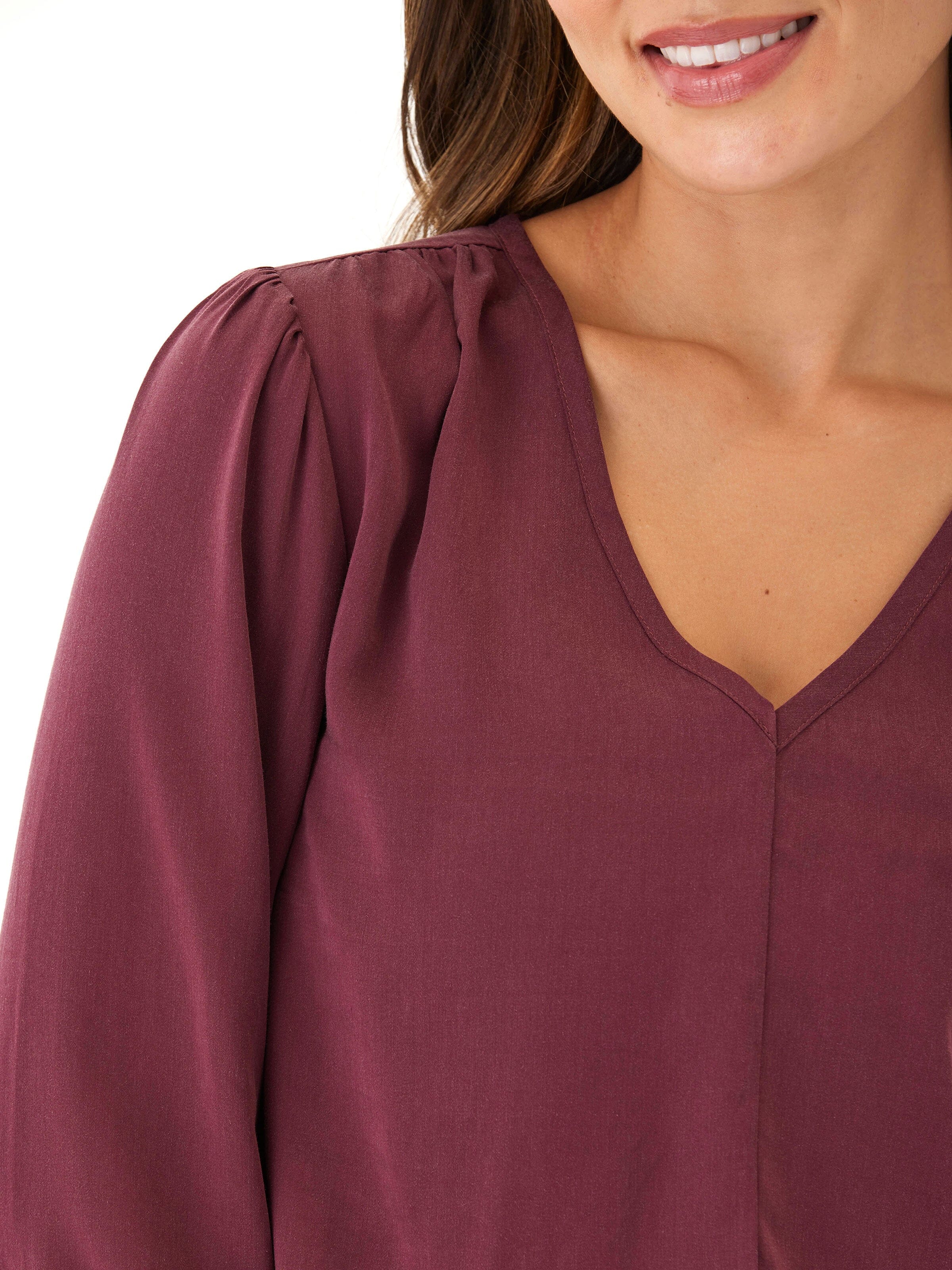 Eco Woven Smocked Waist Blouse
