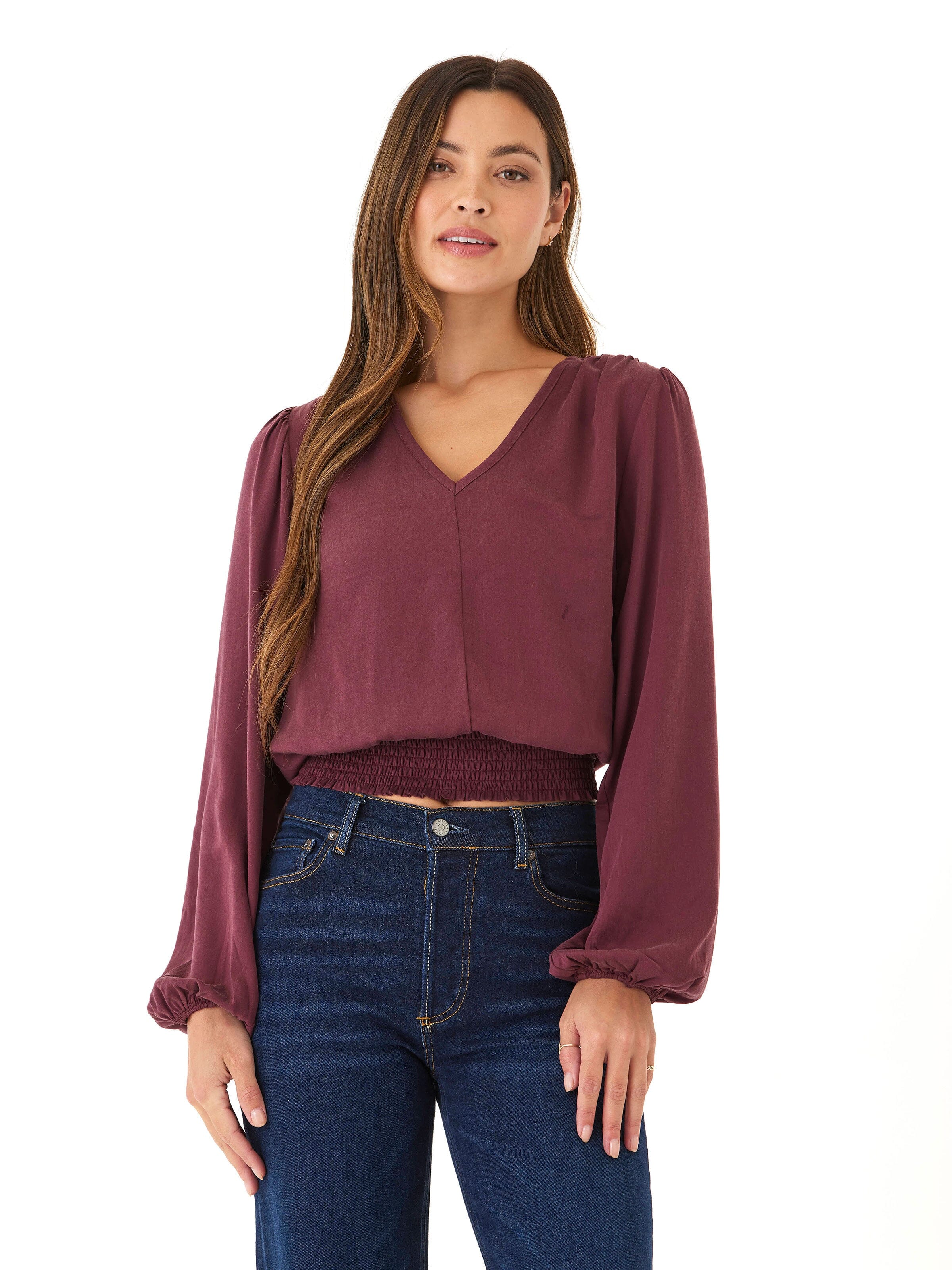Eco Woven Smocked Waist Blouse