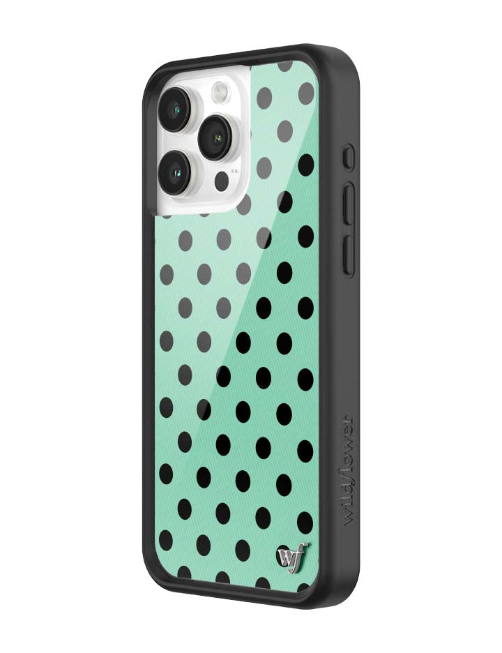 Polka Dot | Turquoise and Black iPhone Case