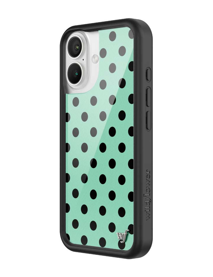 Polka Dot | Turquoise and Black iPhone Case