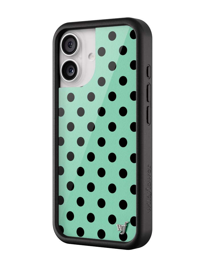 Polka Dot | Turquoise and Black iPhone Case